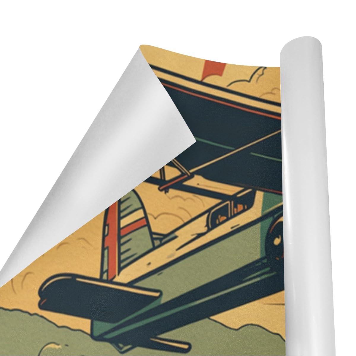 DNOVING DNOVING 2 Rolls Airplane Birthday Wrapping Paper - 58 x 23 inch Gift Wrapping Paper for Boys & Girls Birthday & Christmas GWP-709846374