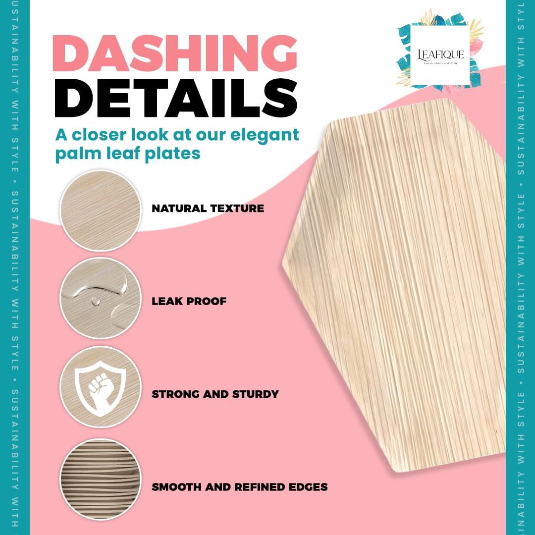 LEAFIQUE LEAFIQUE 17 x 12 Inch Coffin Shape Palm Leaf Trays (Pack of 10) Eco-Friendly Bamboo Disposable Charcuterie Boards, Halloween Party Serving Platters, 100% Compostable and Biodegradable