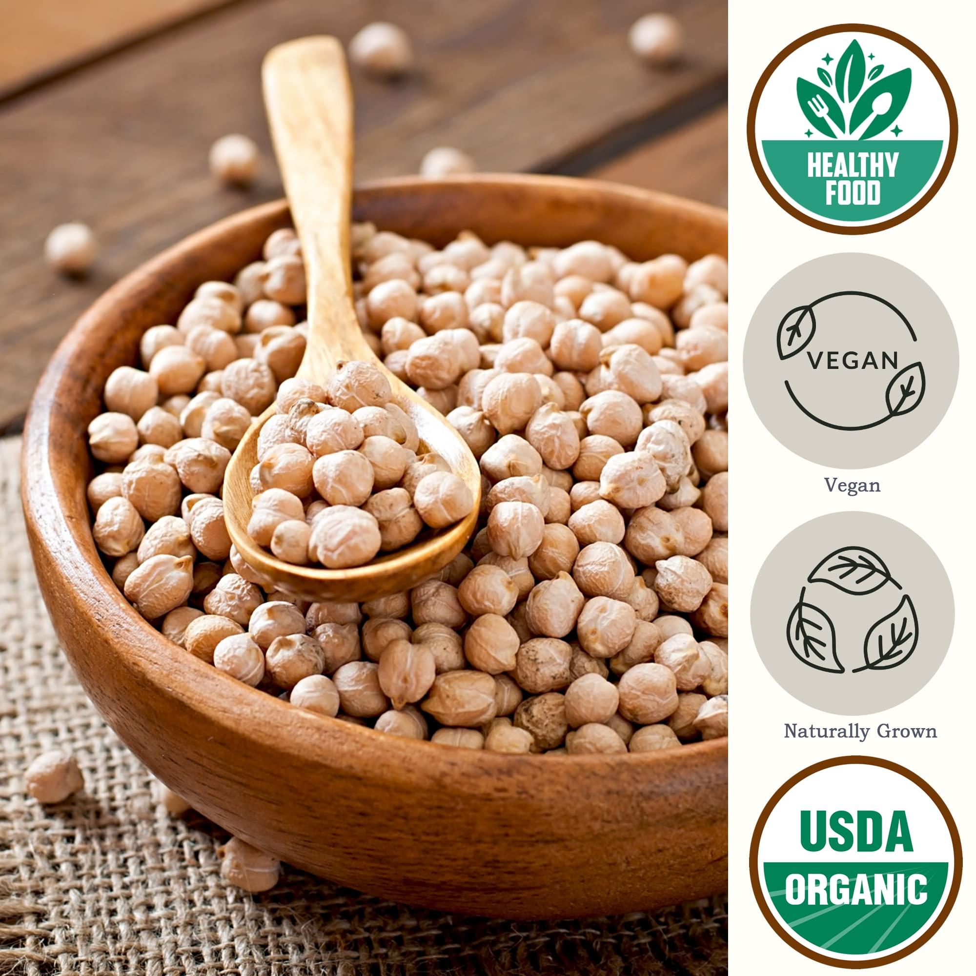 Be Still Farms Organic Chickpeas Garbanzo Beans Dry 4.8lb - Dried Chick Peas Bulk by Be Still Farms - USA Grown | USDA Certified | Vegan | Non-GMO | Gluten Free