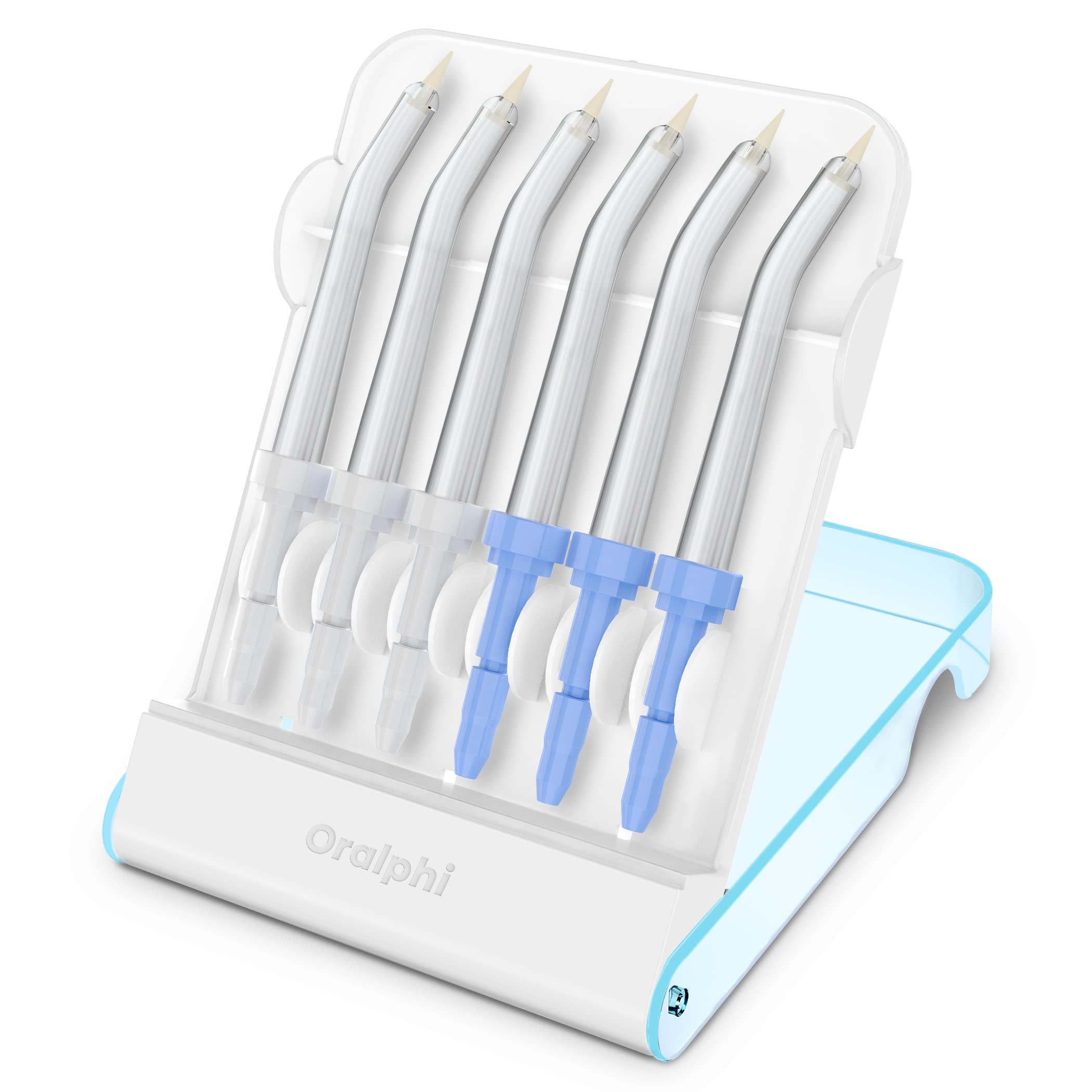 Oralphi Replacement Tips for Waterpik Water Flosser (6 Pik Pocket Tips + Storage Case Combo)