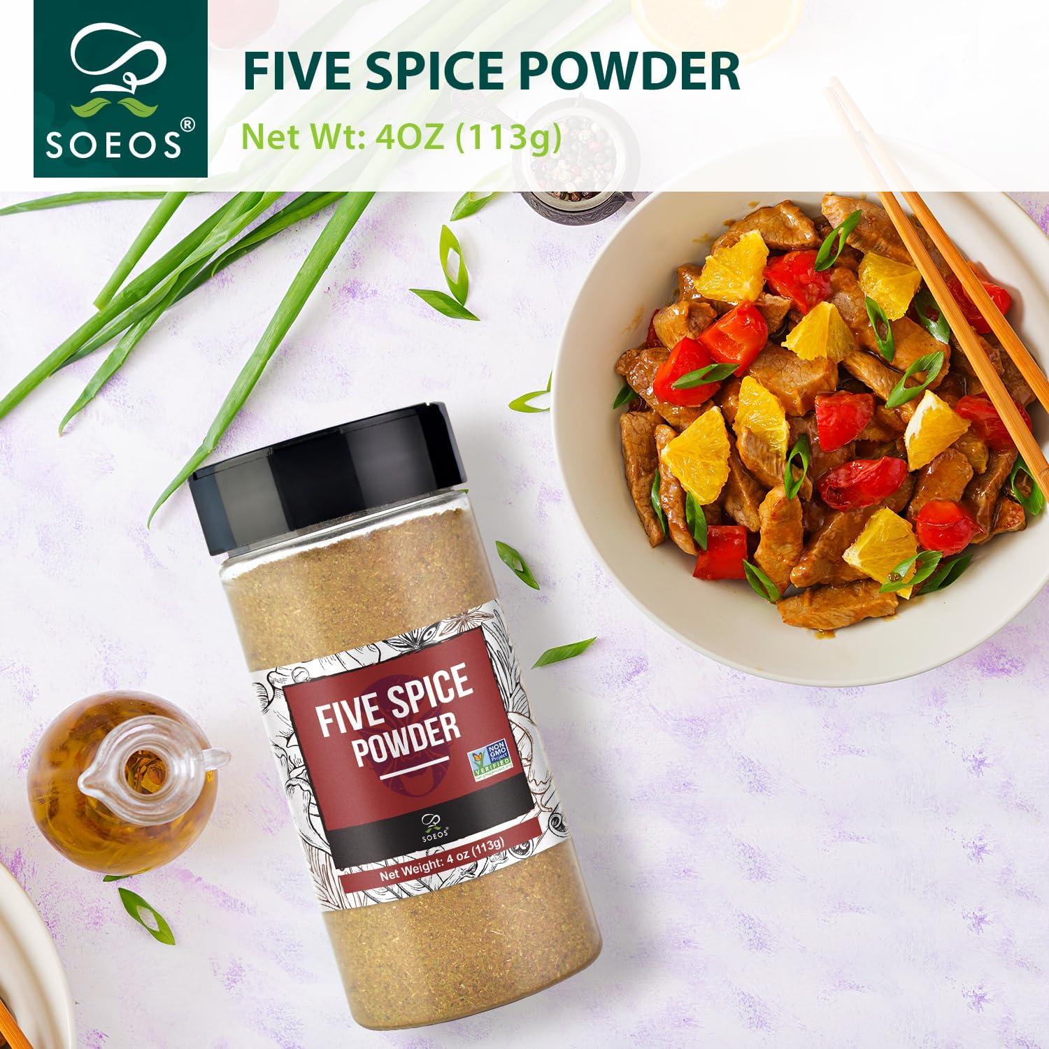 Soeos Soeos Chinese Five Spice 4 Ounce, Five Spice Powder, Five Spice Chinese Seasoning Non-GMO, Non-irradiated, No preservatives, No MSG (Pack of 2)