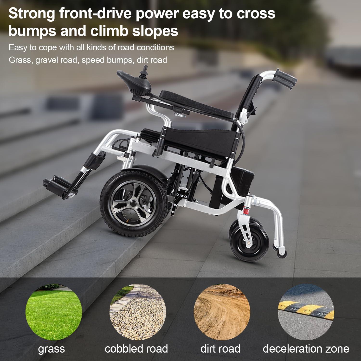 Generic Electric Wheelchair for Adults,20 Miles Long Travel Range Lightweight Foldable Power Wheelchair All Terrain Motorized Wheelchair for Seniors Compact Portable Airline Approved-Supports 330lbs