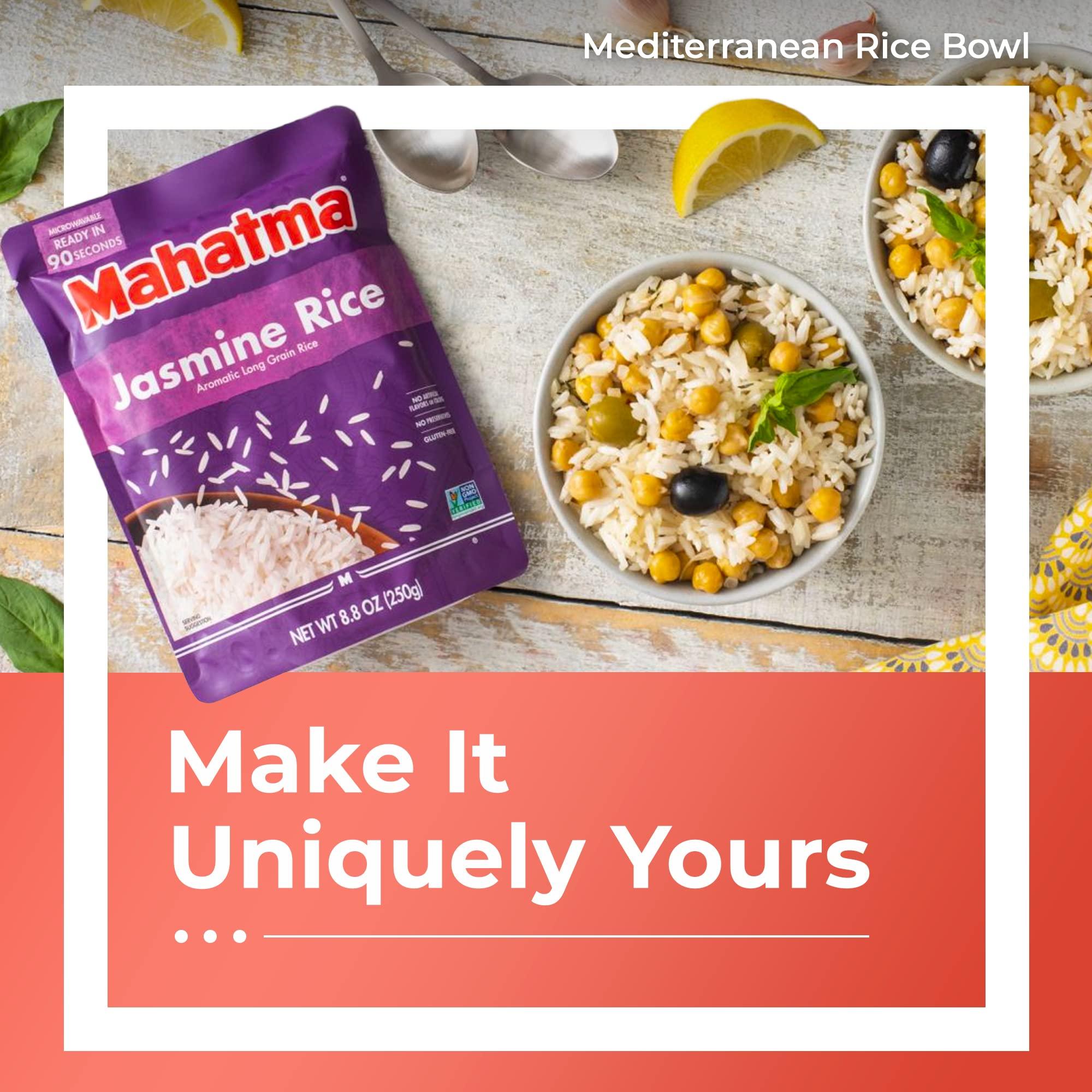 Mahatma Mahatma Ready to Heat Jasmine Rice, Precooked Rice, Microwaveable in 90 Seconds, Six 8.8-Ounce Bags