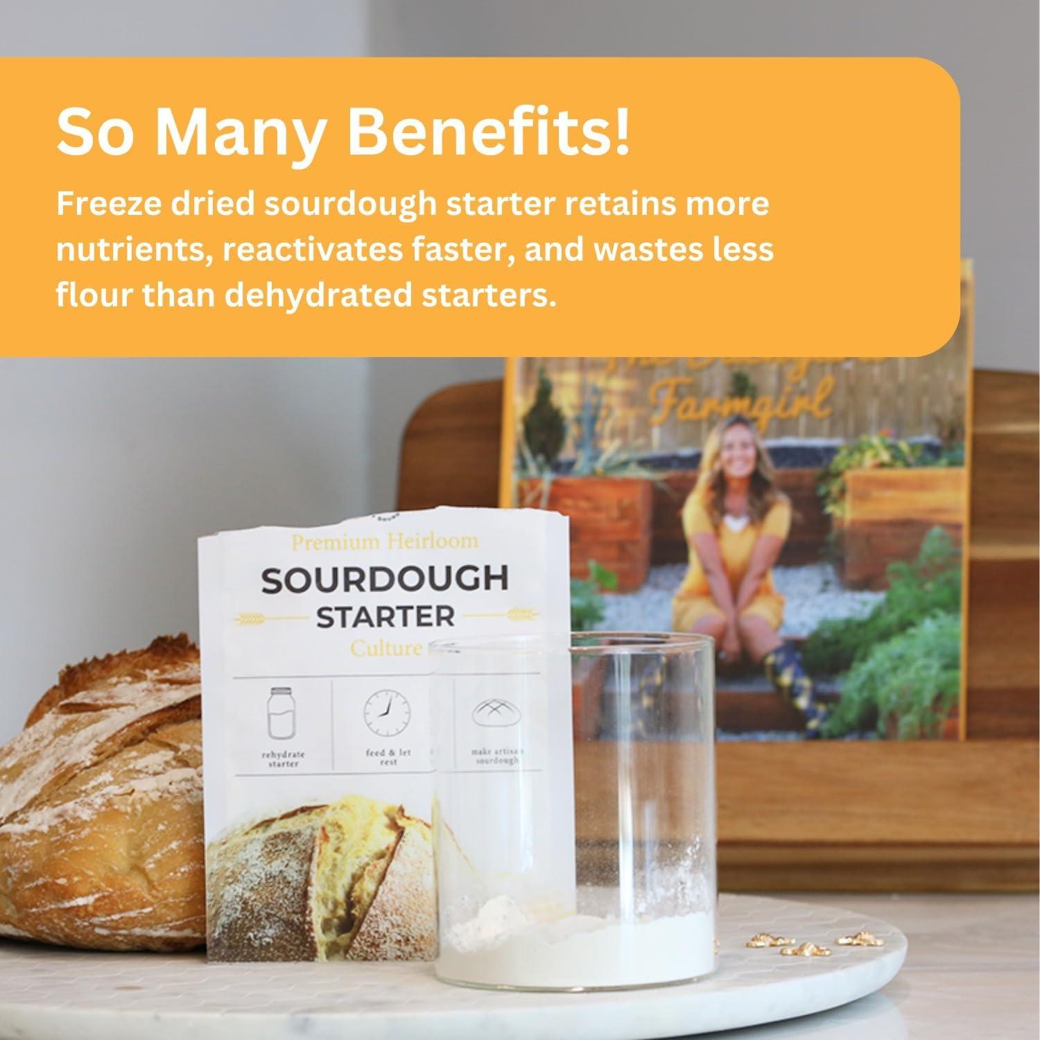 So Blessed Better Bread Premium Heirloom Sourdough Starter Culture So Blessed Heirloom Style Freeze Dried Starter Culture for Baking Sourdough Bread | Perfect for Pancakes, Biscuits, Pretzels, & More | Non-GMO Prebiotic Artisan Bread | Made with Organic Ingredi