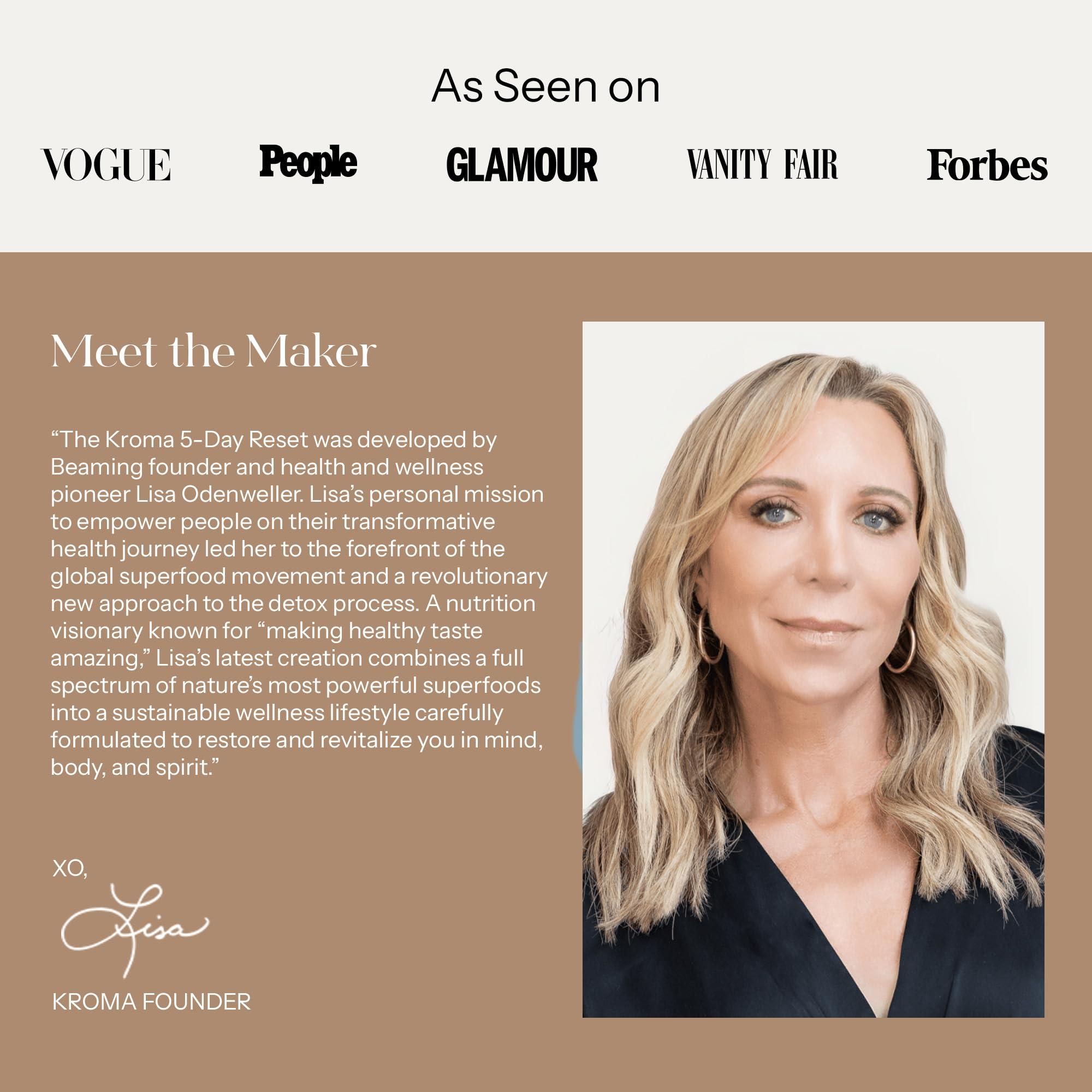 KROMA. Kroma Premium Grass Fed Beef Bone Broth, Dairy & Gluten Free Powder Mix with Collagen, Protein, Turmeric, & other Organic Ingredients, Promotes Gut Health & Healthy Skin, Hair & Nails, 10 Servings