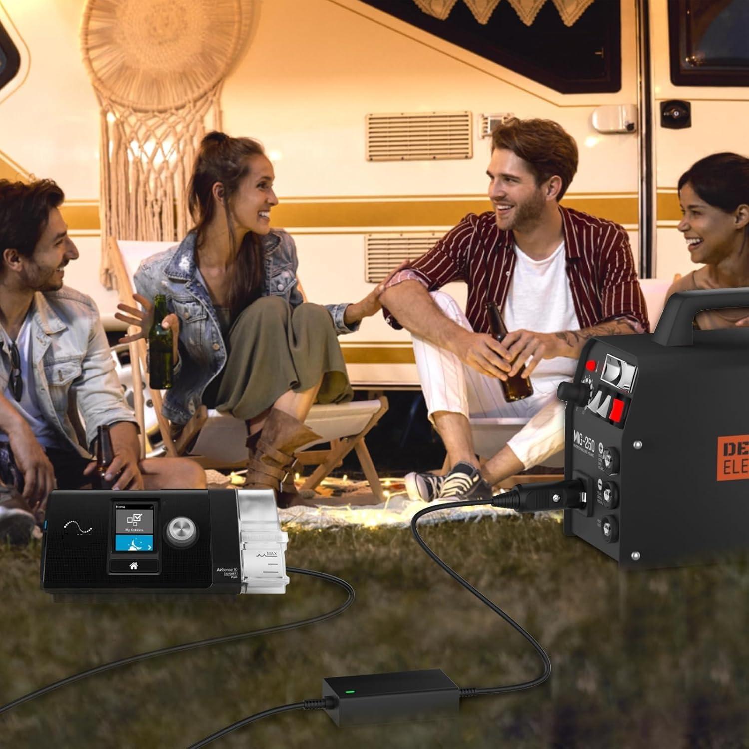 IBERLS for Resmed Airsense 10 DC Adapter Converter 12V Power Cord for Air Sense S10 AirCurve 10 BiPAP Machine 370006 370001 37297 37207 12Volt Charger(7.8FT, Travel, Camping)