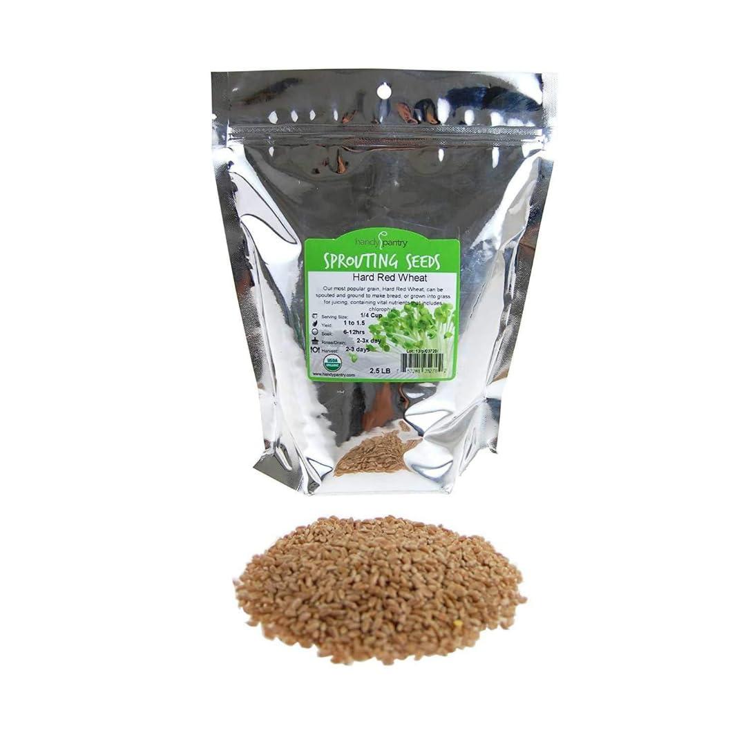 Handy Pantry Handy Pantry Organic Wheatgrass Seeds - For Wheat Grass, Cat Grass, Food Storage & More - Hard Red Wheat (2.5 Pounds)