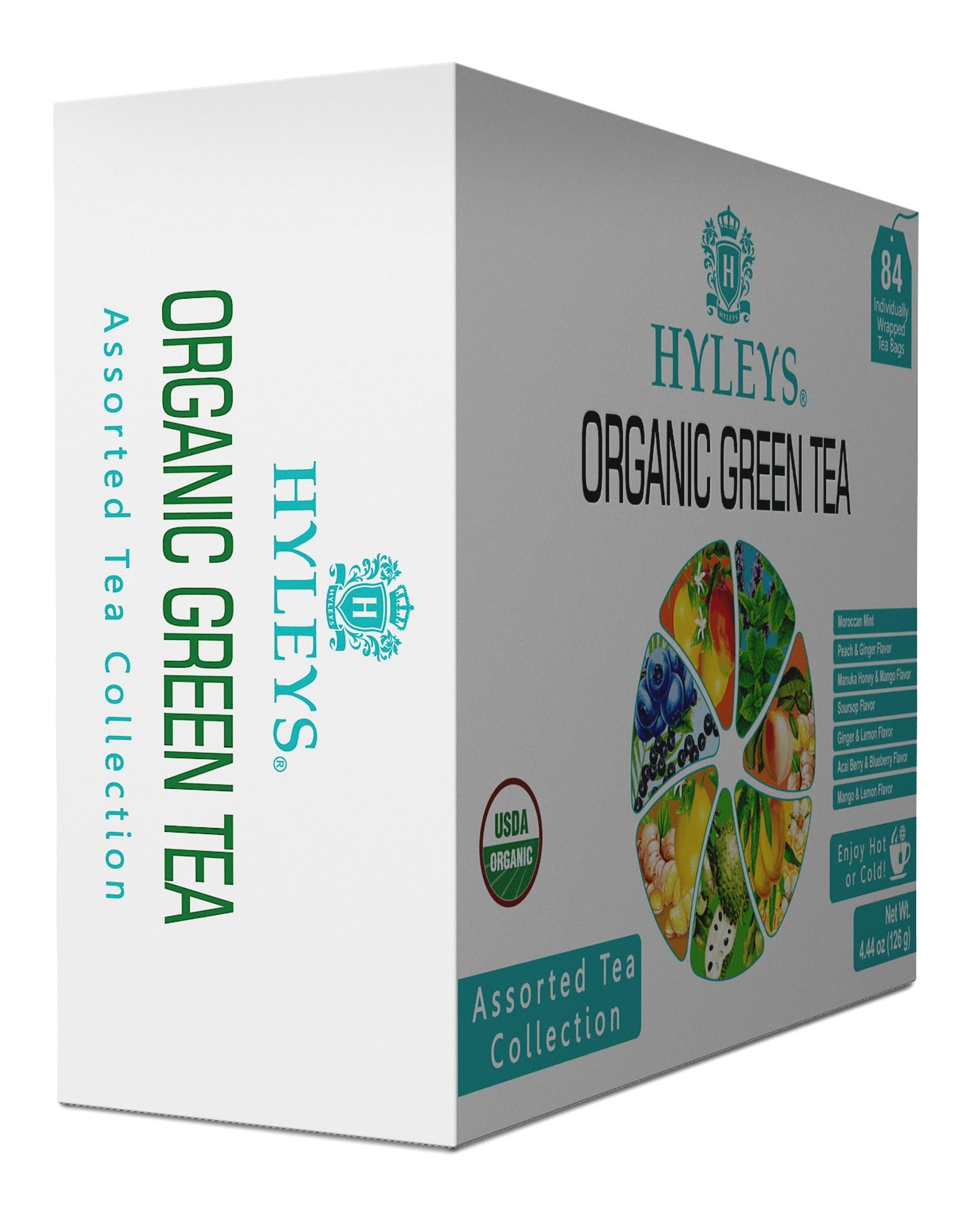 HYLEYS Tea Hyleys Organic Green Tea 7 Assorted Flavors - 84 Tea Bags