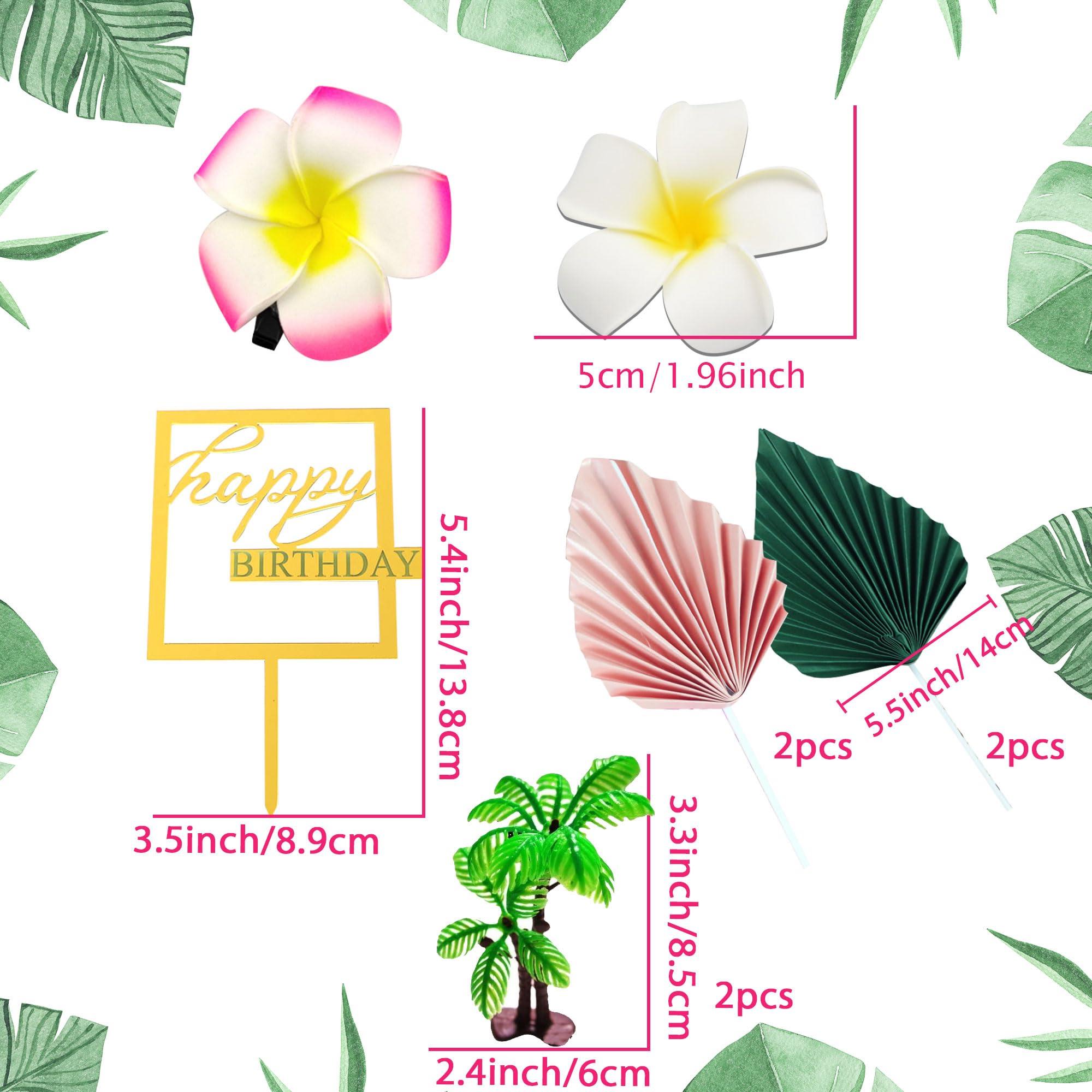 JeVenis JeVenis Tropical Luau Cake Decorations Hawaiian Cake Topper Beach Cake Topper Decorations for Birthday Baby Shower Bridal Shower Wedding