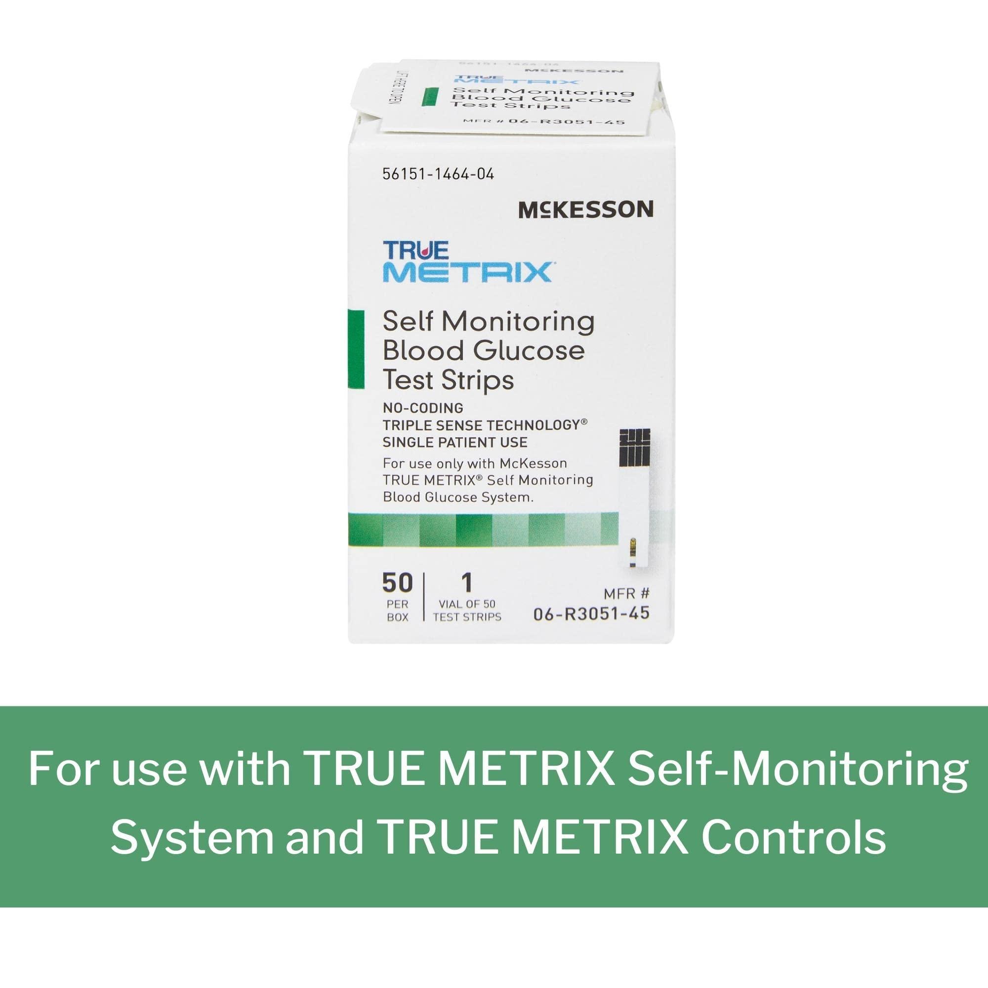 McKesson McKesson True METRIX Blood Glucose Test Strips for Diabetes [1200 Strips] Self-Monitoring System