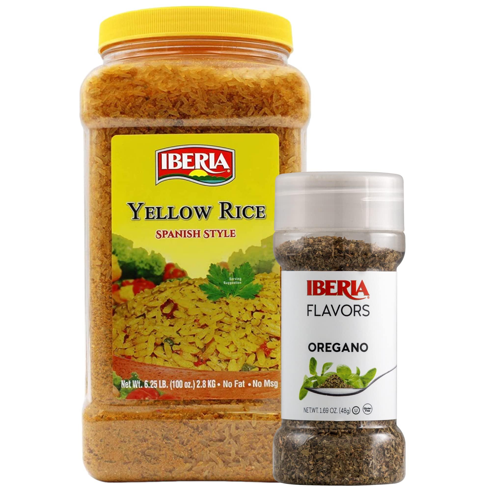 Iberia Iberia Yellow Rice 6.25 lb. Bulk Spanish Style Seasoned Rice + Iberia Orgeano, 1.7 oz, Gluten Free, Kosher