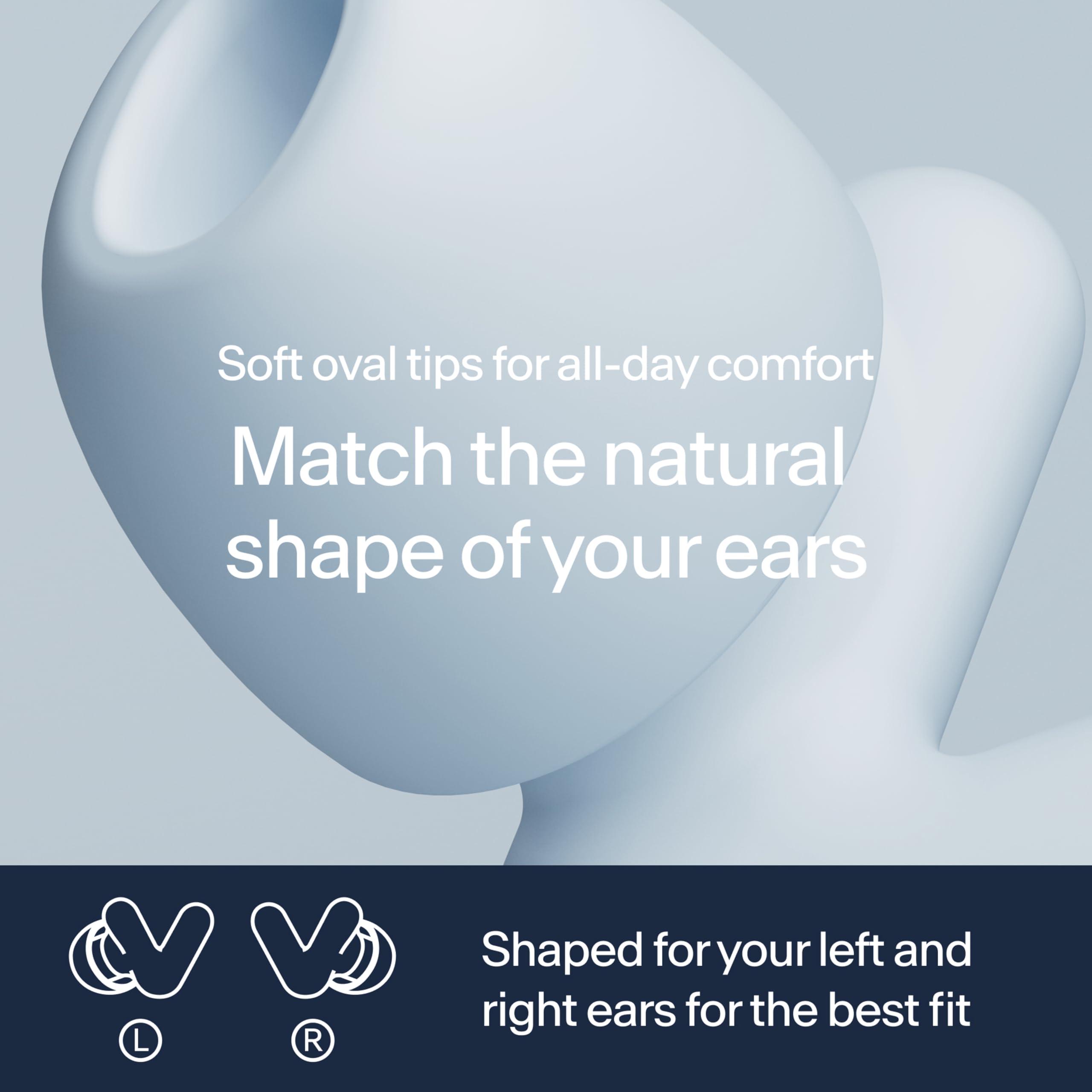 Alpine Alpine Silence Ear Plugs for Sleep, Focus & Travel - V-Shape Snug Fit & Soft Oval Tips 4 Sizes XS/S/M/L - Comfortable, Reusable Hearing Protection - 22dB Blue