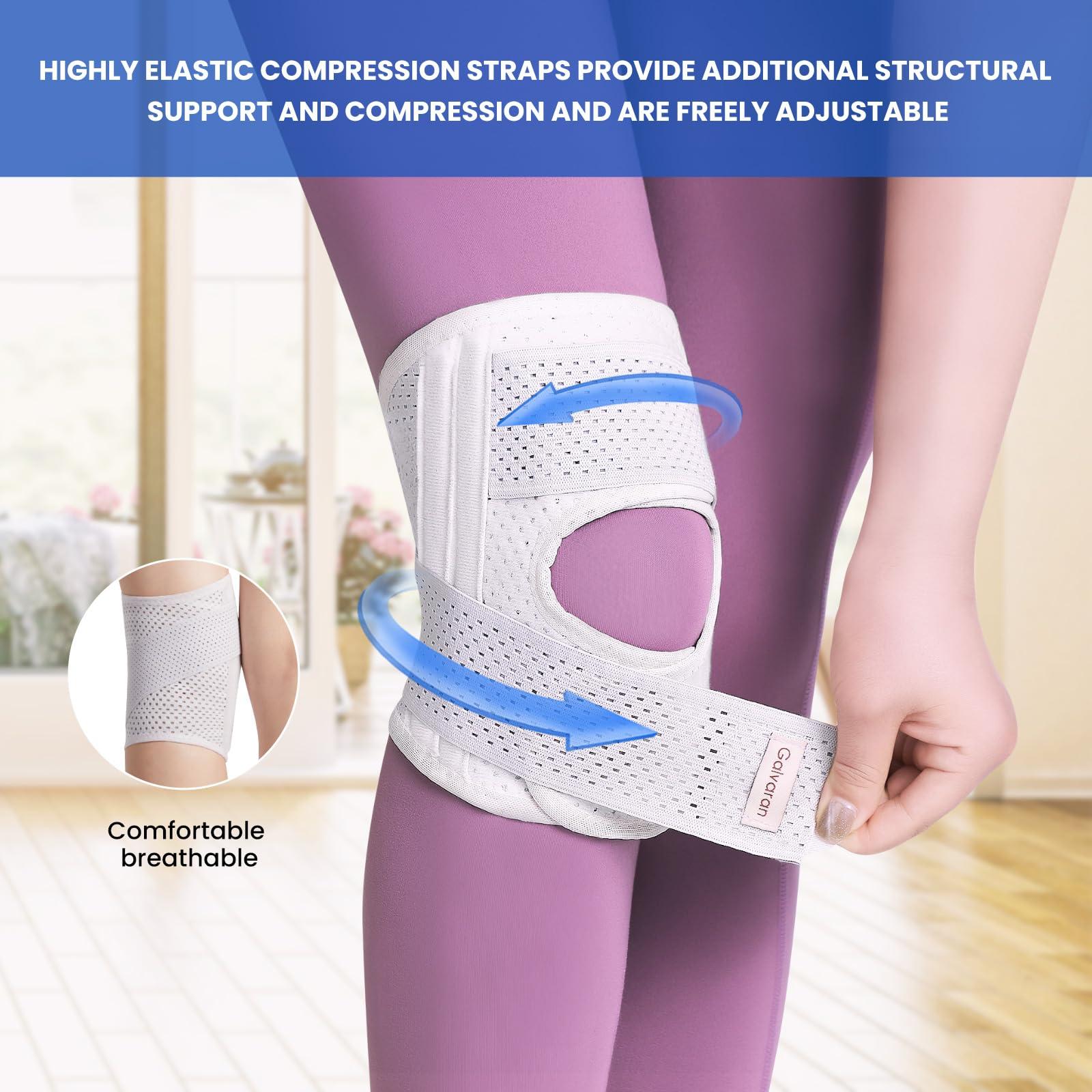 Galvaran Galvaran Knee Brace for Women & Men with Side Stabilizers Upgraded for Meniscus Tear, ACL, MCL Arthritis Knee Pain Relief, Adjustable Breathable Injury Recovery Knee Support