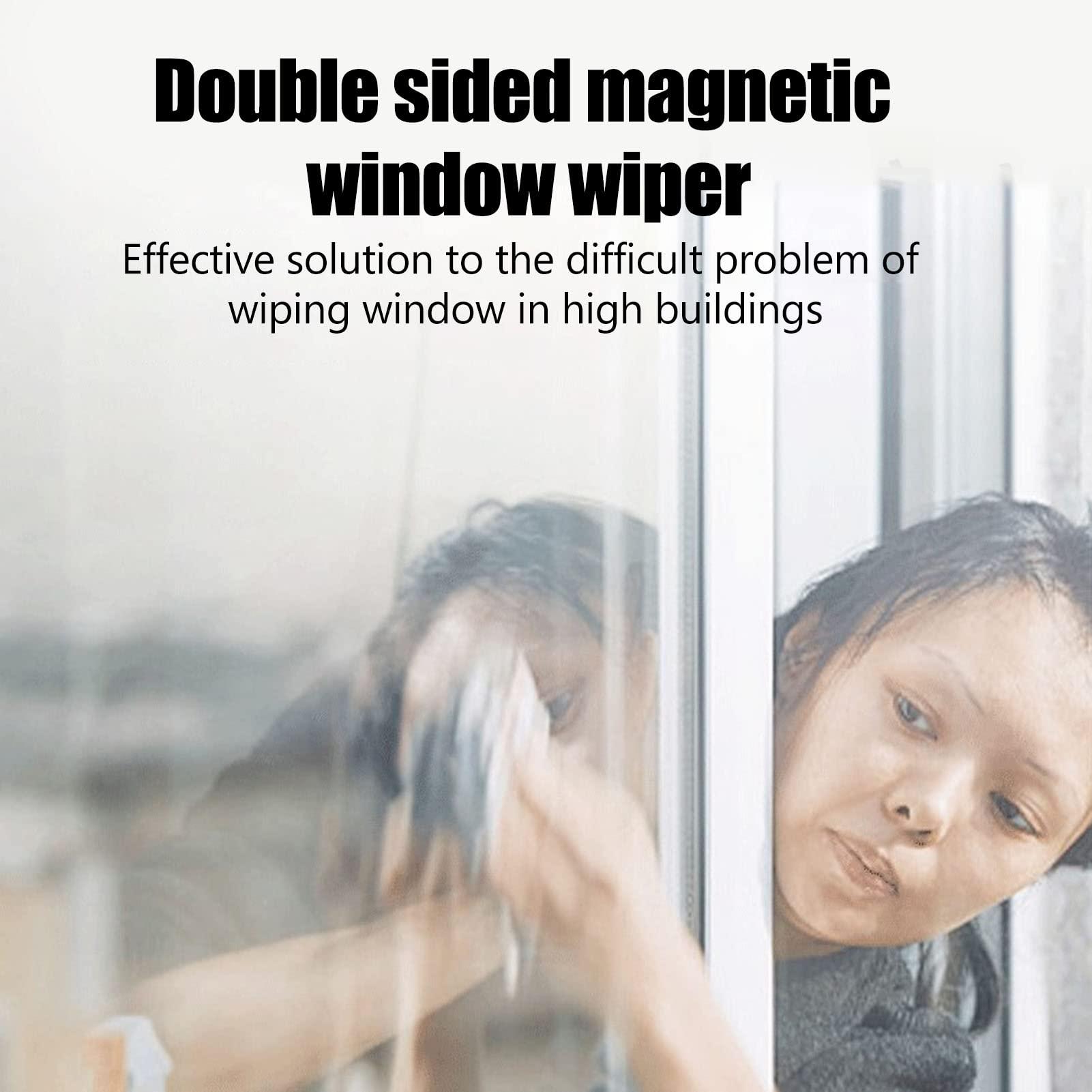 Ddewing Double Sided Magnetic Window Cleaner Double Sided High Rise Household Magnetic Window Cleaner Wiper Glass Washing Cleaning Tool Brush,Grey