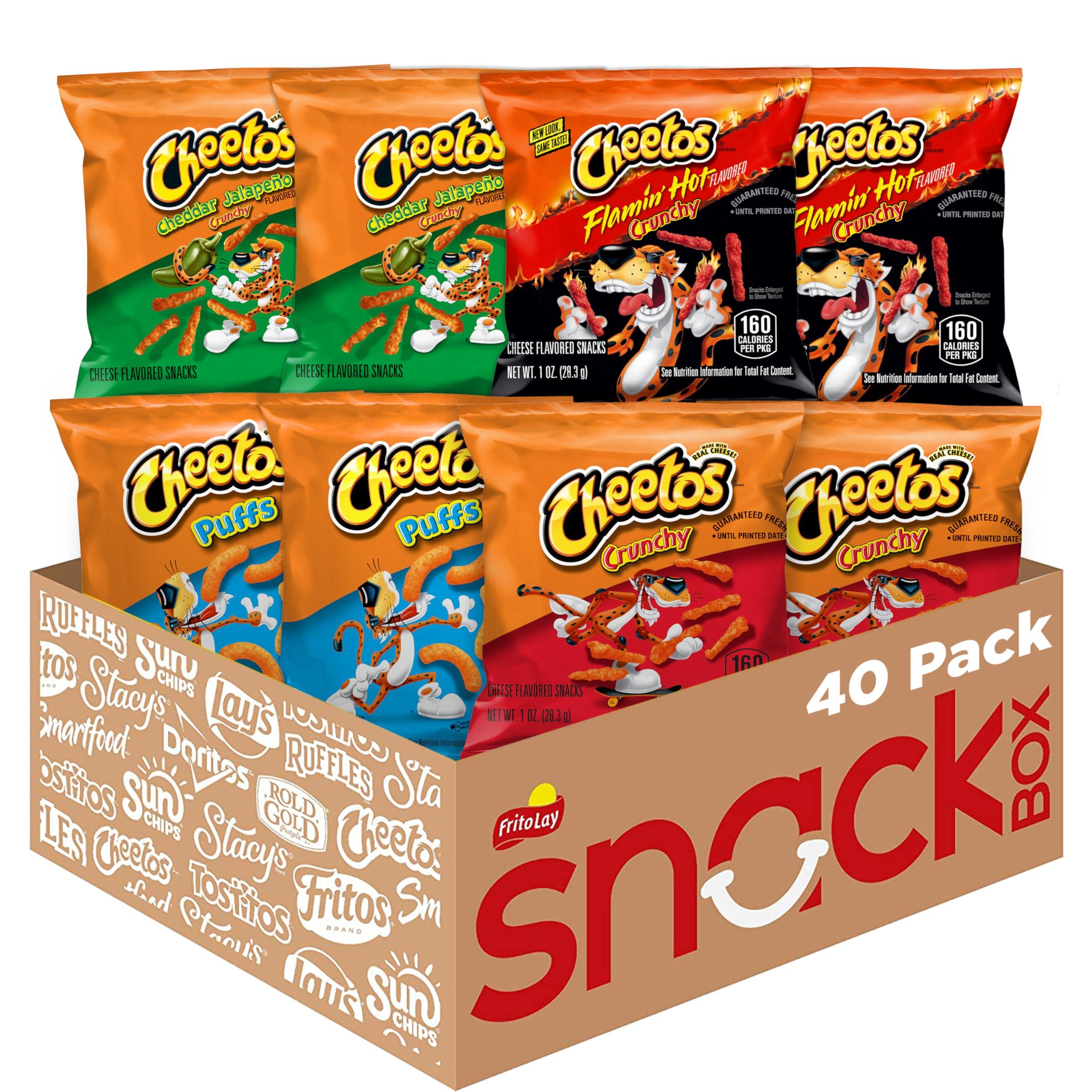 Cheetos Cheetos Cheese Flavored Snacks Variety Pack, (Pack of 40)