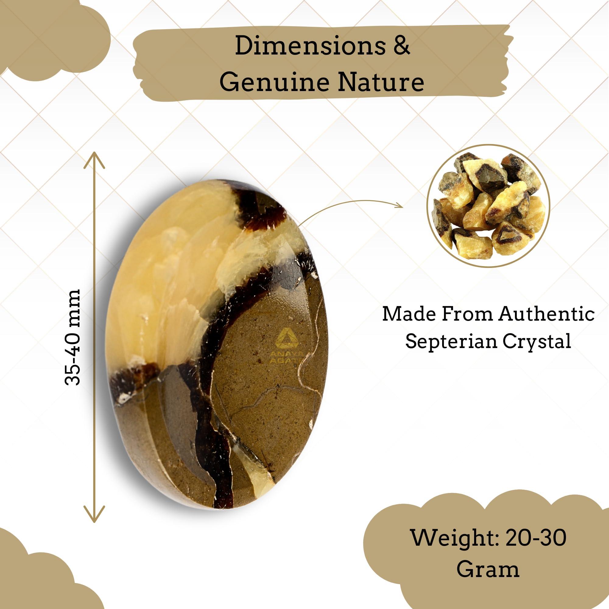 ANAYA AGATE Worry Stones Septerian Crystal Thumb Worry Stones for Anxiety, Stress Relaxing and Soothing Balance Stones for Meditation, Stress Relief Healing Stones and Crystals for Men and Women