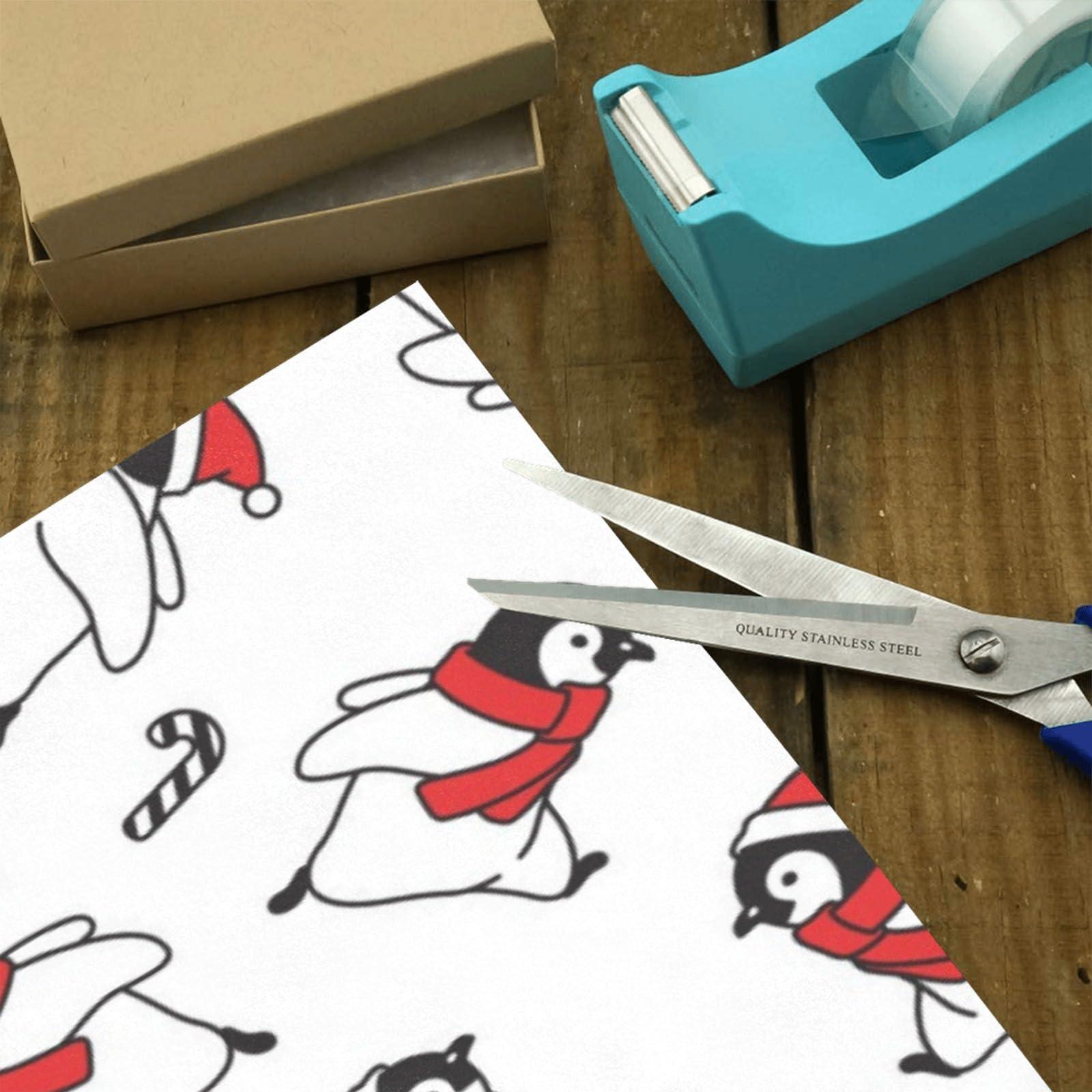 OTVEE OTVEE 4 Rolls Gift Wrap Paper Roll,Penguin Christmas Design Gift Wrap Wrapping Paper for Birthdays, Graduations, Father\'s Day, Baby Showers, Halloween, Christmas, 58x22.8 in Per Roll