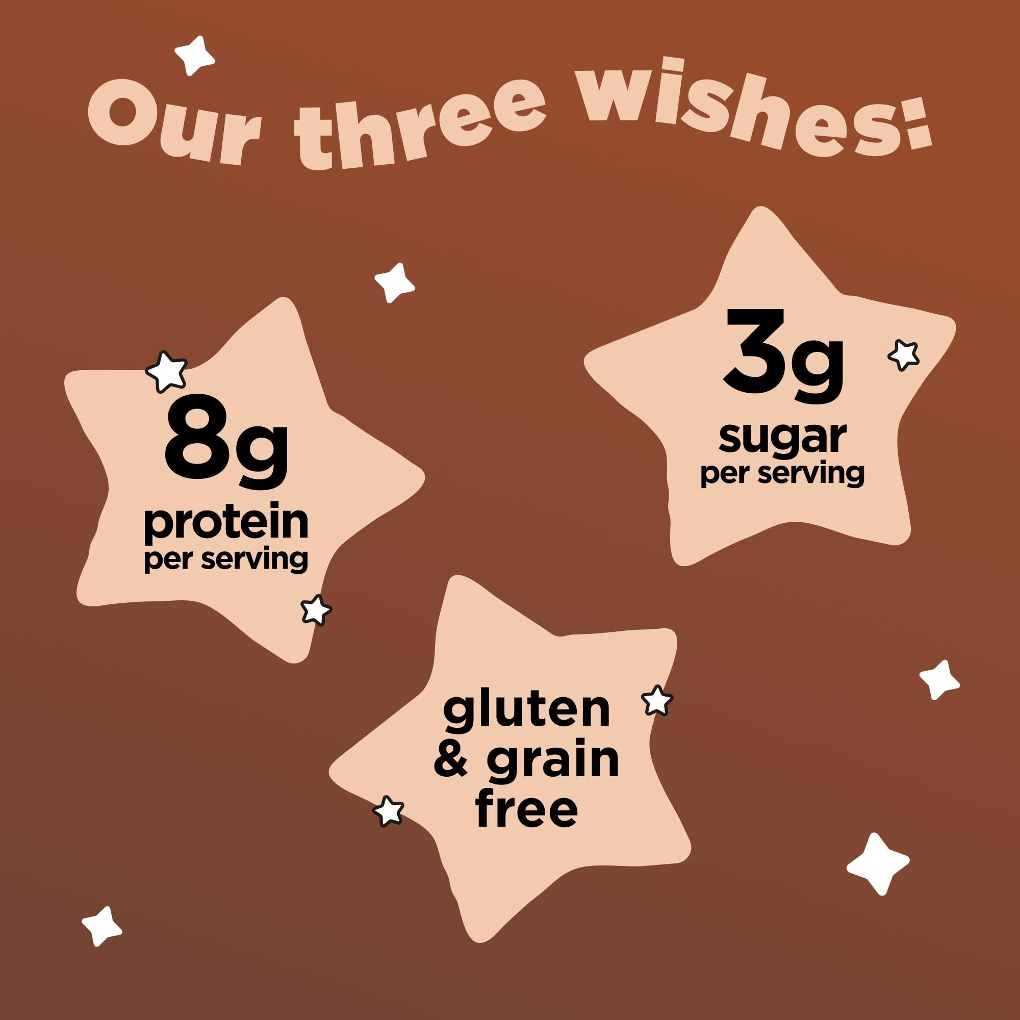 Three Wishes Plant-Based and Vegan Breakfast Cereal by Three Wishes - Cocoa, 4 Pack - More Protein and Less Sugar Snack - Gluten-Free, Grain-Free - Non-GMO