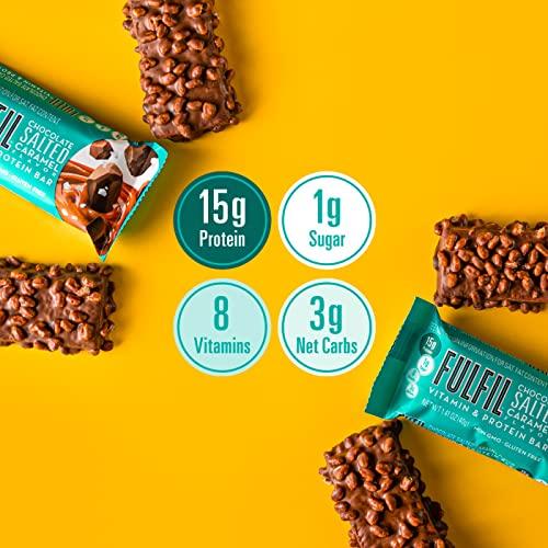 Fulfil FULFIL Vitamin Protein Bars, Chocolate Salted Caramel, 12 Count and Pure Protein Bars, Chocolate Peanut Caramel, 12 Count