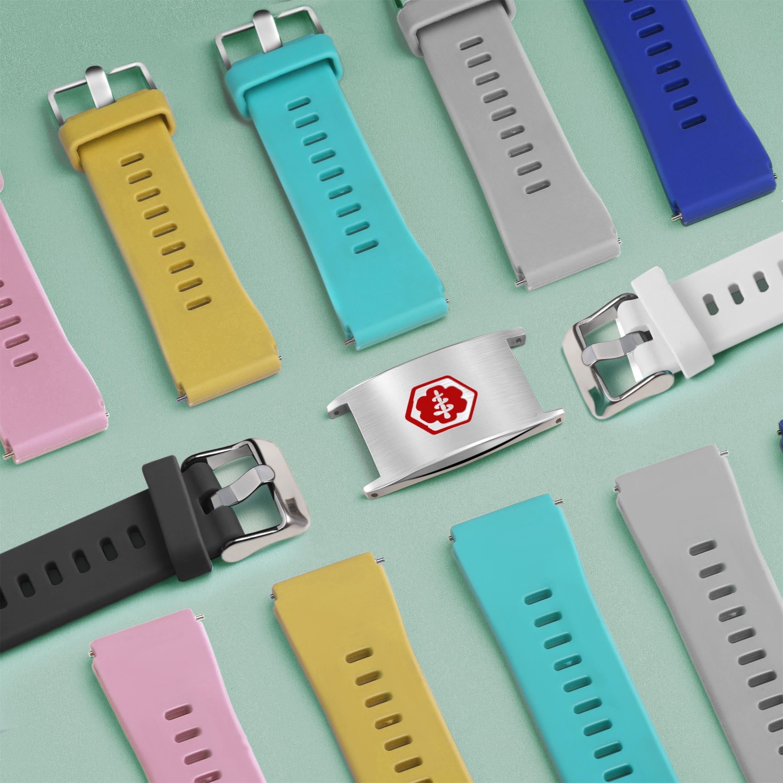 BURISSKY BURISSKY Adjustable Sport Medical Alert Bracelets for Women Men with Free Engraving,Personalized Custom Emergency Identification ID Waterproof Silicone Wristbands Bracelet