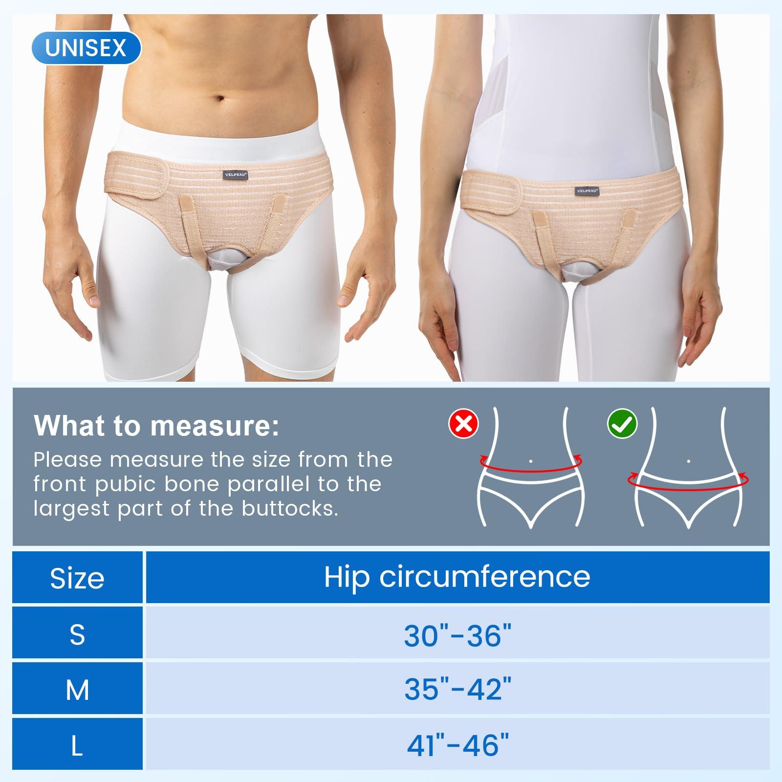 Velpeau VELPEAU Hernia Belt for Men & Women - Bilateral/Double Inguinal, Groin Hernia Support Truss Underwear Briefs, Pain Relief Recovery Adjustable Strap with 2 Removable Medical Compression Pads (Khaki, S)