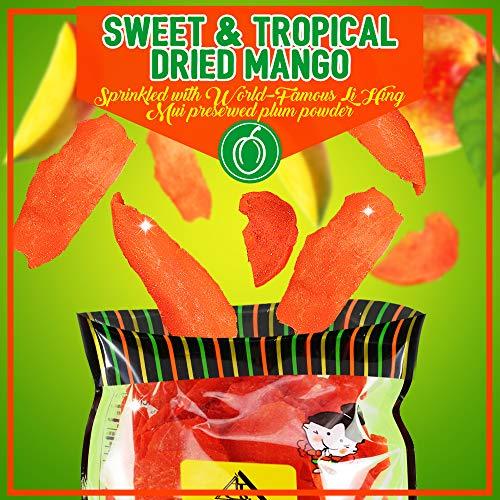 Asia Trans & Co. Asia Trans Li Hing Mui Dried Mango | Hawaiian Favorite | Naturally Sweet Dried Fruit Candy with Asian Plum Powder