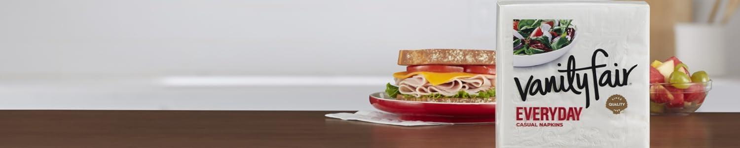 Generic Generic Vanity Fair Everyday Napkins, 1100 Count, White Paper Napkins, 110 Count (Pack of 10), Large