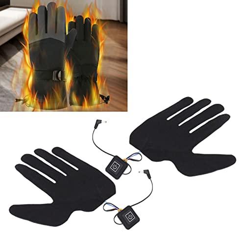 Okuyonic Gloves Heating Pad, Fast Ultra Thin 2Pcs 5 Finger USB Heated Gloves Pad 3 Temperature Adjustable Efficient for Hiking for Outdoors