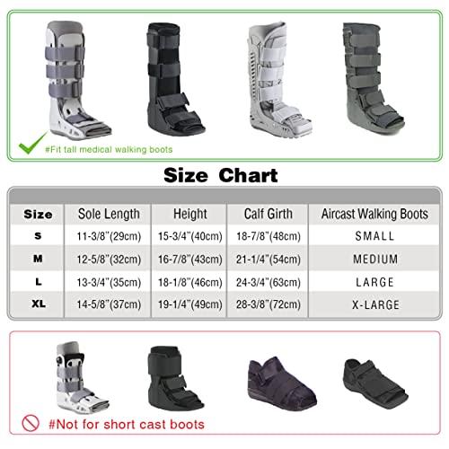 Life-C Life-C Walking Boot Cover Medical Cast Fracture Orthopedic Brace Leg Foot Support with Sole High Tall Black L