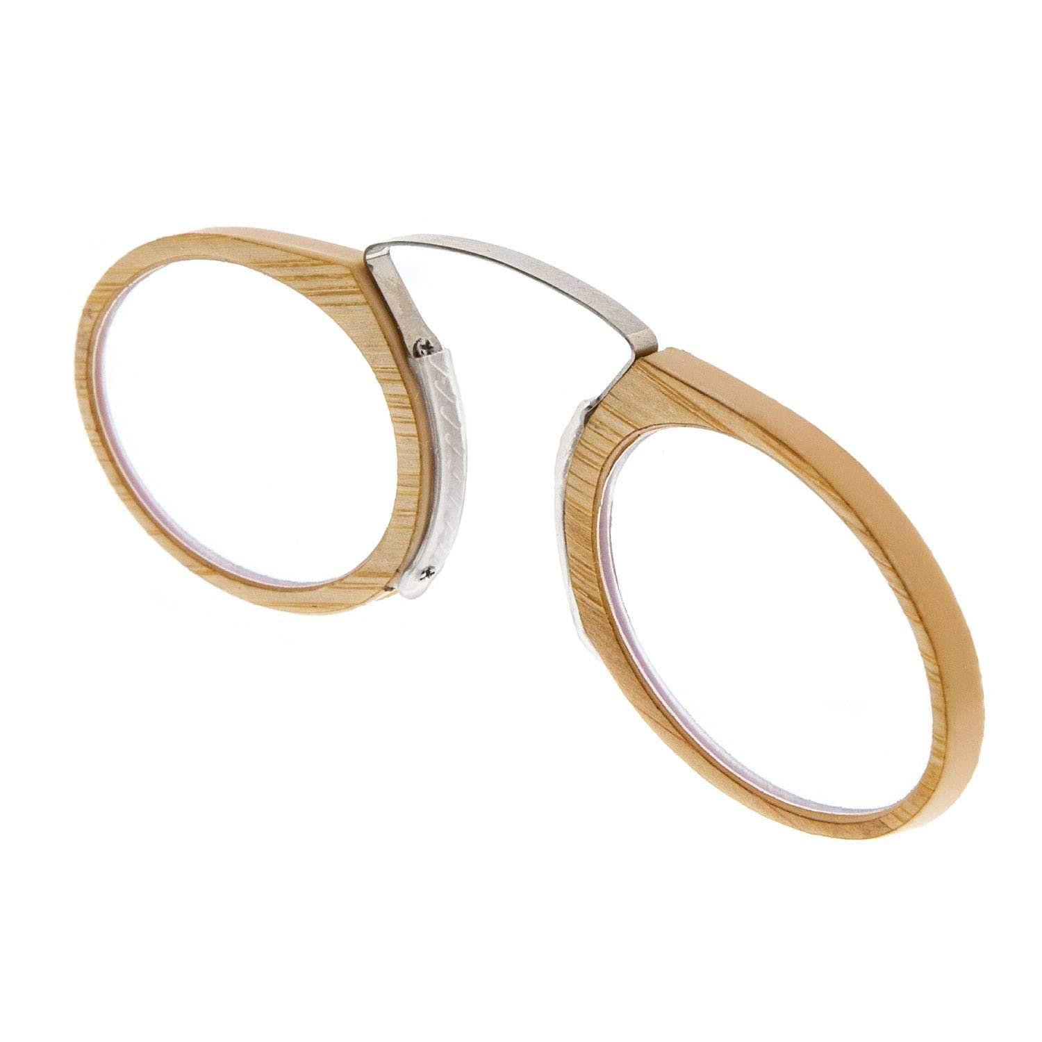 DIDINSKY READING GLASSES DIDINSKY Reading Blue Light Blocking Armless Glasses. Real BAMBOO Frame and Case. Ultra-light, Thin and Strong Pocket Glasses. Power +2.0  ORSAY BAMBU