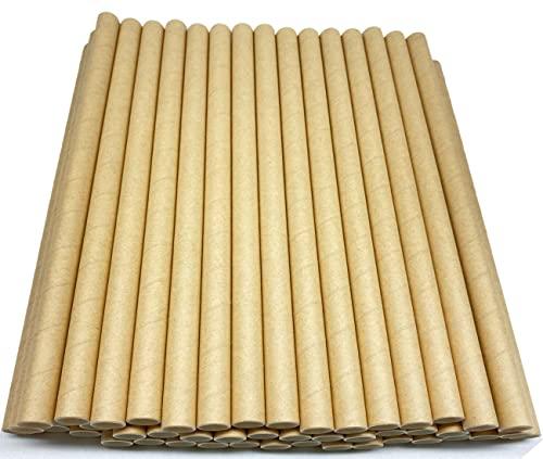 morneve Boba Straws, Smoothie Straw Paper Drinking Straws Disposable Biodegradable Extra Wide 12mm 0.5" Large for Bubble Tea Pearls Jumbo Milkshake Slushy Wedding Party Supplies, Kraft 50 Pcs