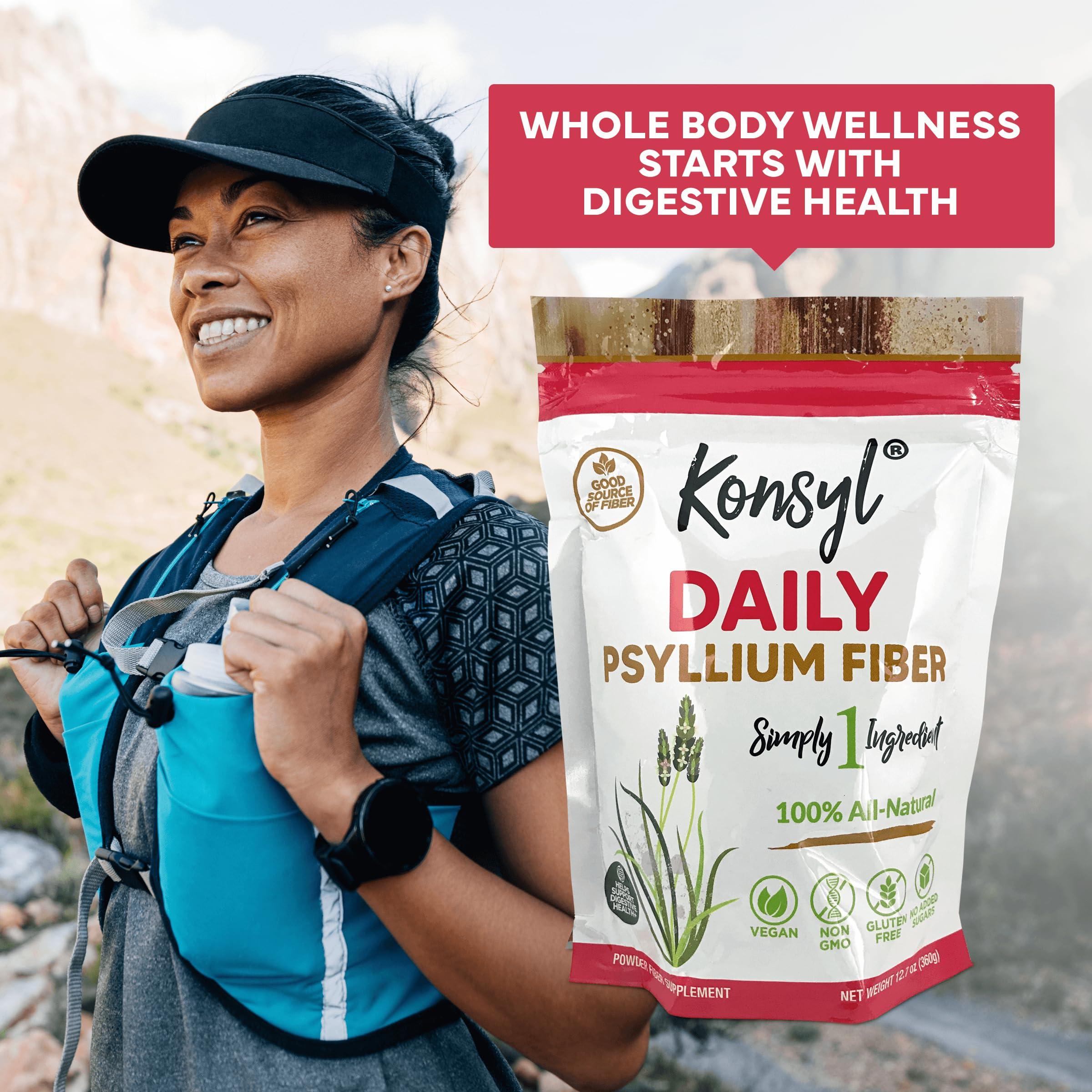 Konsyl Konsyl Daily Psyllium Fiber, 3 Pack, 360g Gusset Bag, Gluten Free, Non GMO, Keto Friendly, Unflavored, Easy Mixing Fiber