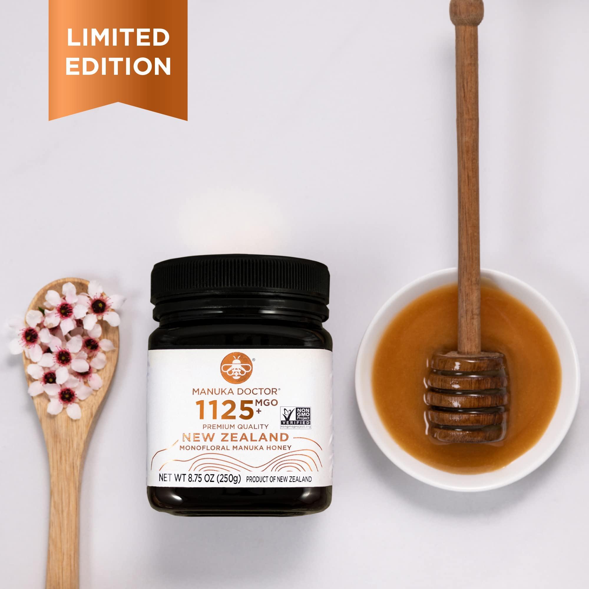 Manuka Doctor MANUKA DOCTOR - MGO 1125+ Manuka Honey Monofloral, 100% Pure New Zealand Honey. Certified. Guaranteed. RAW. Non-GMO (8.75 oz)
