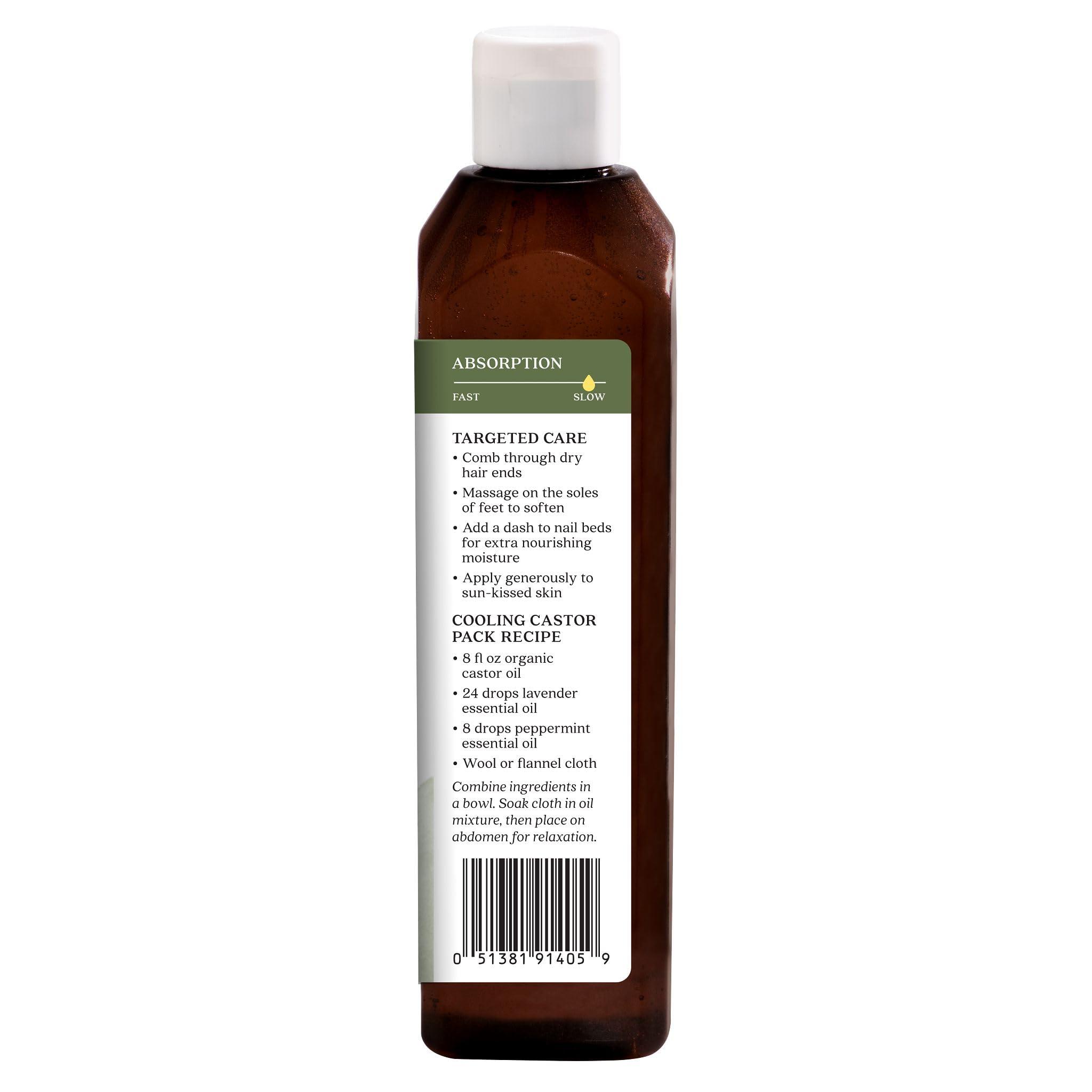Aura Cacia Aura Cacia Organic Castor Oil, 16 fl. oz., Skin Care, Hair Care, Massage, Moisturizes Skin, Creates Healthy Skin Barrier