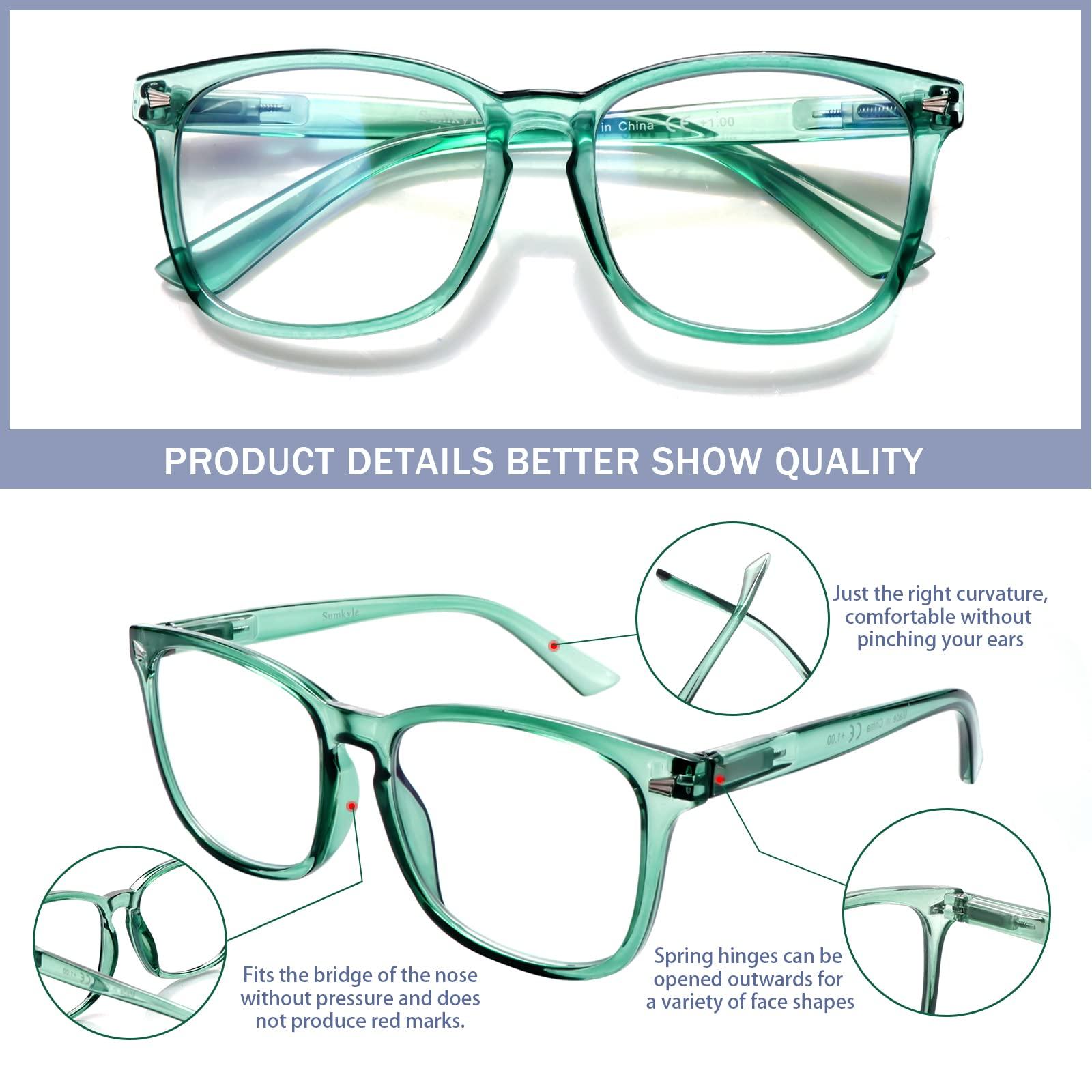 Sumkyle Sumkyle 3 Pack Progressive Multifocal Reading Glasses for Women Men Blue Light Blocking Computer Glasses Spring Hinge Readers(3 pack leopard, 1.00)