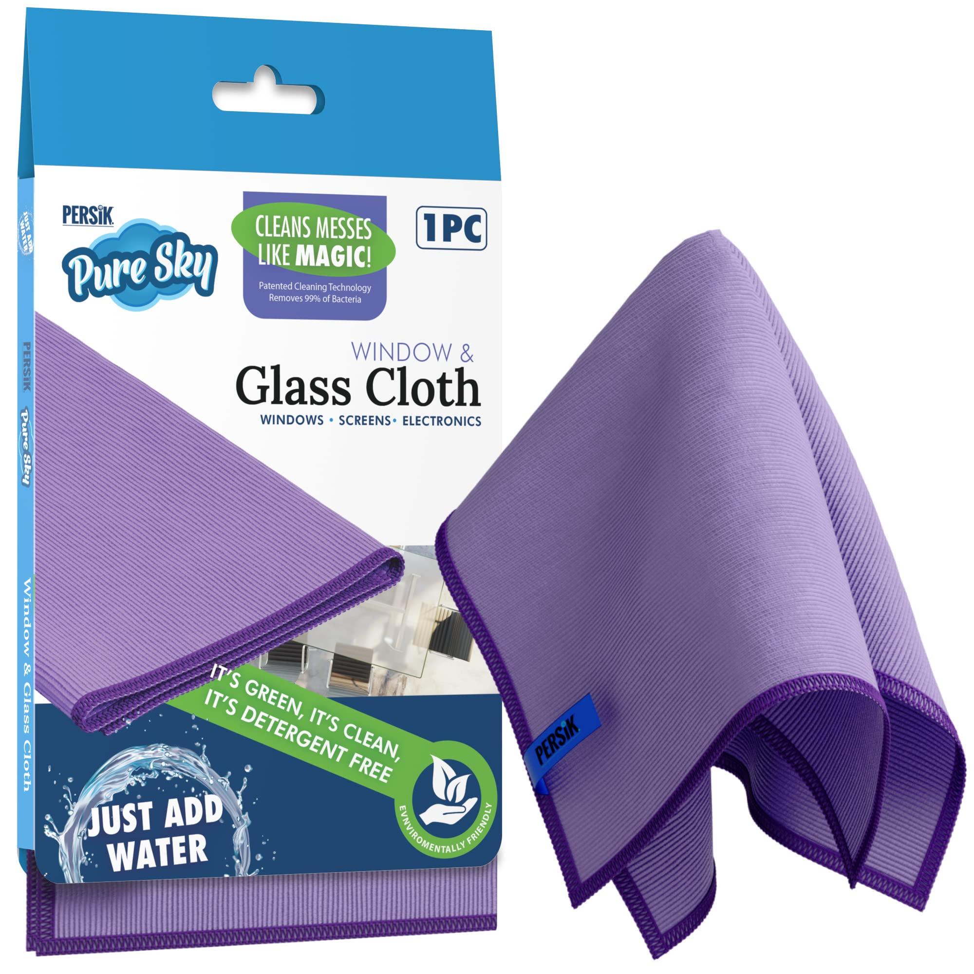 persik persik Pure-Sky Ultra-Microfiber Cleaning Cloth Streak Free - JUST ADD Water No Detergents Needed - Includes Window and Glass Cleaning Towel Pack of 2 + Eyeglasses Cleaning Cloth Pack of 2