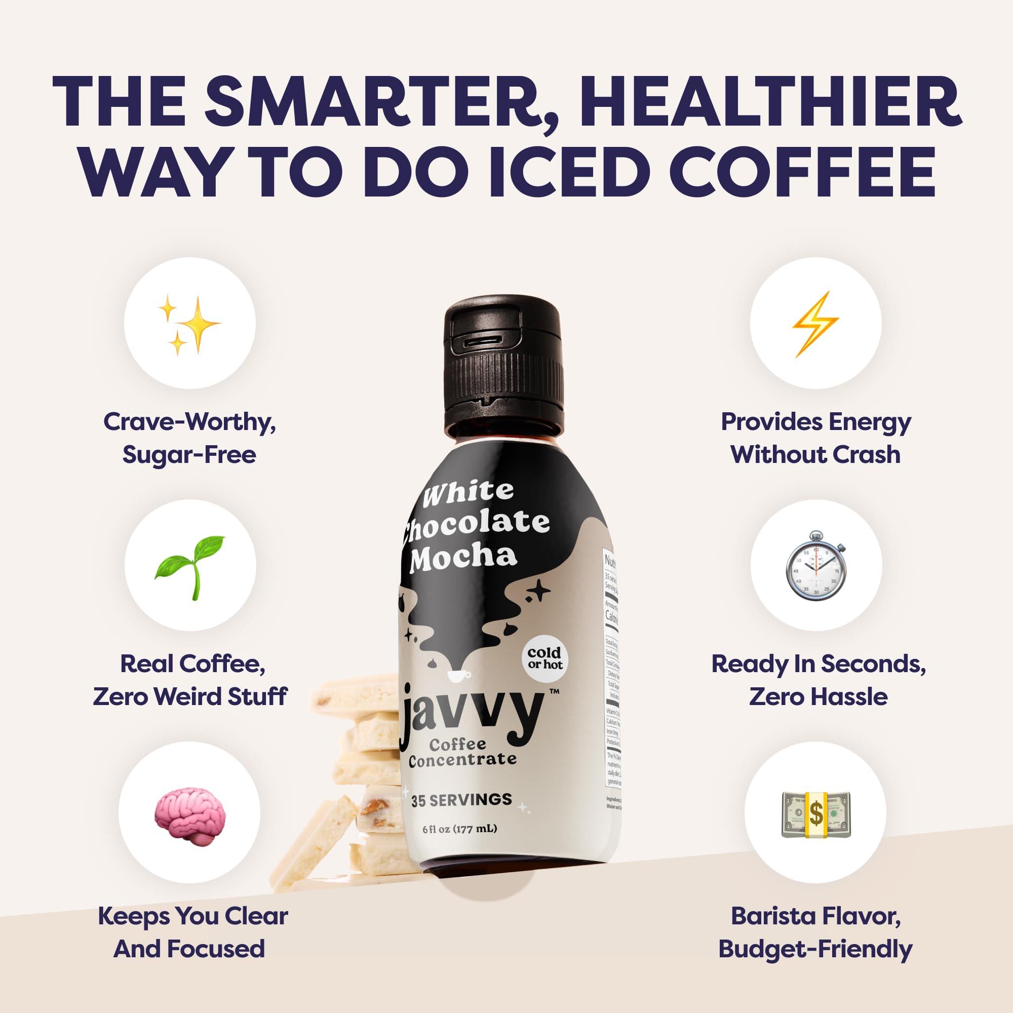 Javy Coffee Javy Coffee Concentrate - Cold Brew Coffee, Perfect for Instant Iced Coffee, Cold Brewed Coffee and Hot Coffee, 35 Servings - White Chocolate Mocha