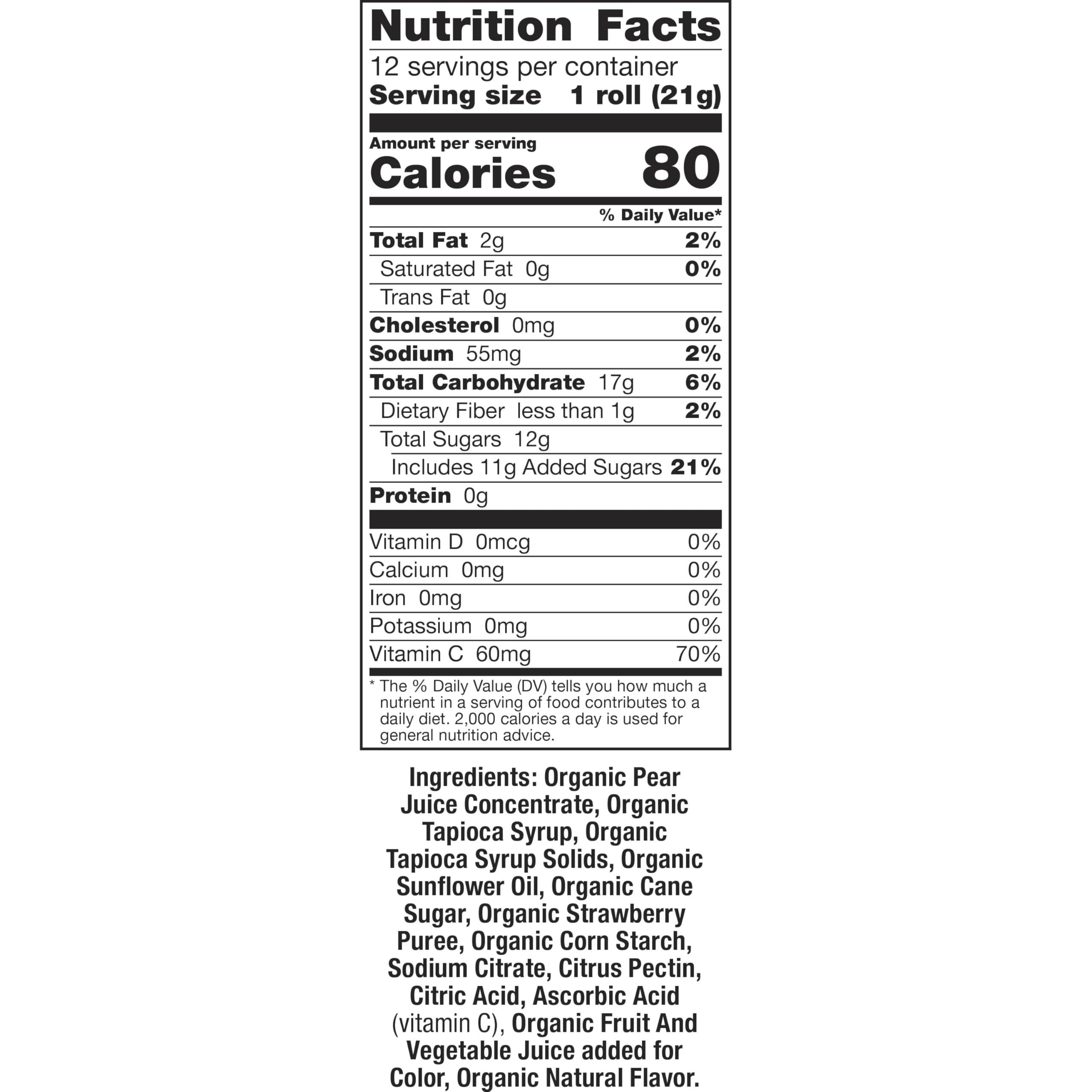 Annie's Homegrown Annie\'s Organic Fruit Tape, Swirly Strawberry and Bendy Berry Flavors, Variety Pack, 12 Rolls, 9 oz