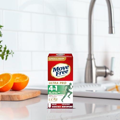 Move Free Move Free Ultra Pro with Quadruple Action Joint Support - Type 2 Collagen MSM Calcium Fructoborate & Manganese - Supports Joint Cartiliage Bone Connective Tissue, 120 Tablets (30 servings)