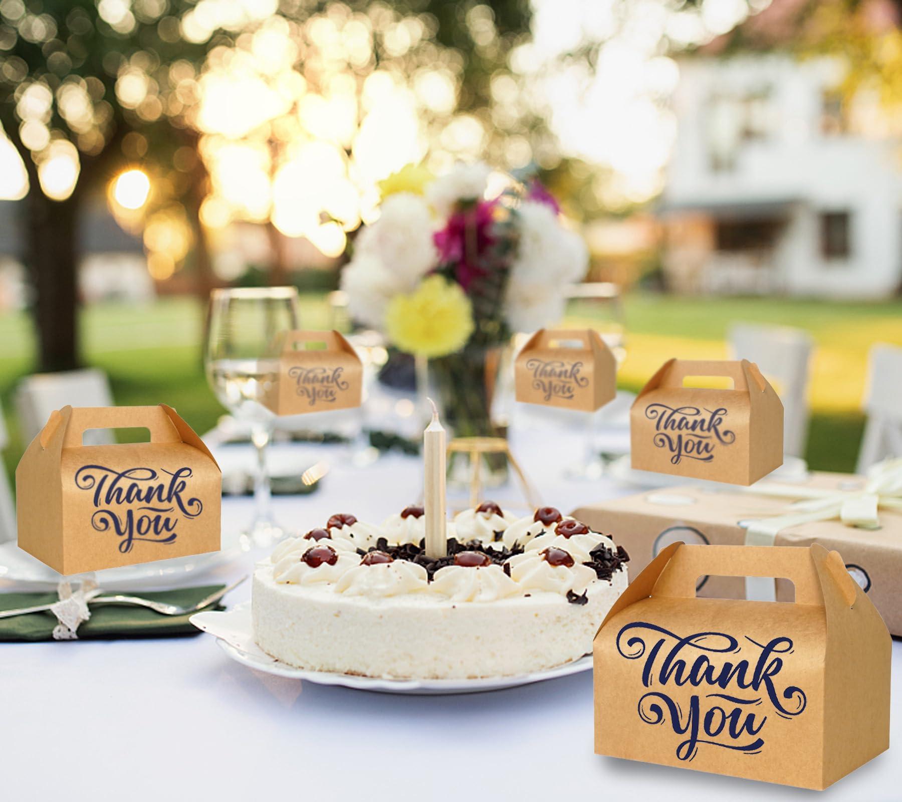 UnicoPak UnicoPak 30 Pcs 9x6x6 Large Gable Boxes Gift Boxes with Handles Food-grade Bakery Boxes Treat Boxes Paper Lunch Boxes To Go for Birthday Wedding Party Favors Picnic Business Christmas