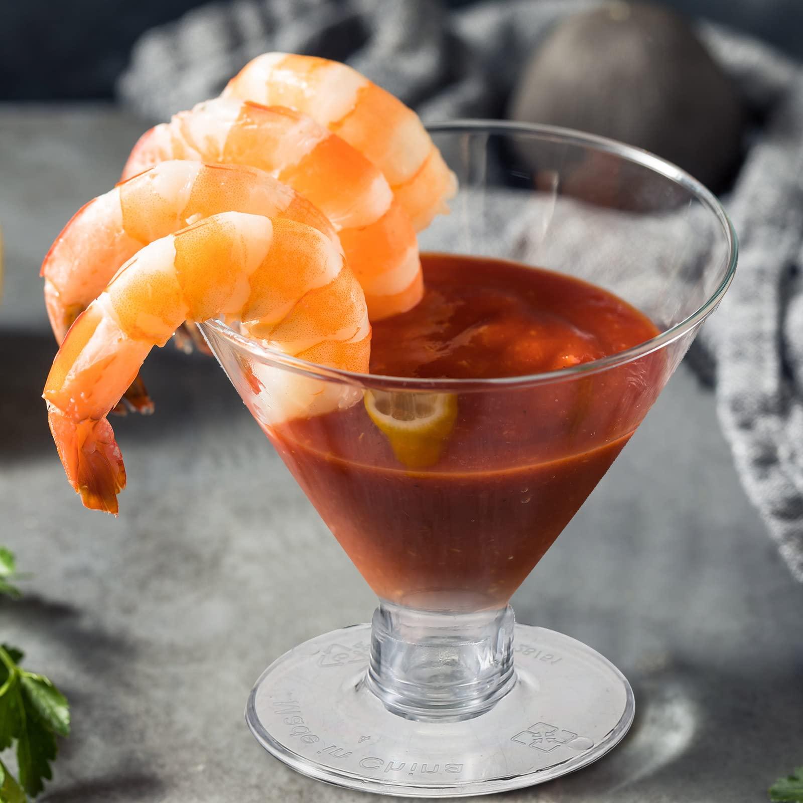 Yinkin Yinkin 100 Pcs Plastic Martini Glasses 2oz 5oz 7oz Clear Cocktail Dessert Parfait Glasses Unbreakable Mini Martini Cups for Wedding Party Bowl Wine Ice Cream (5 oz)