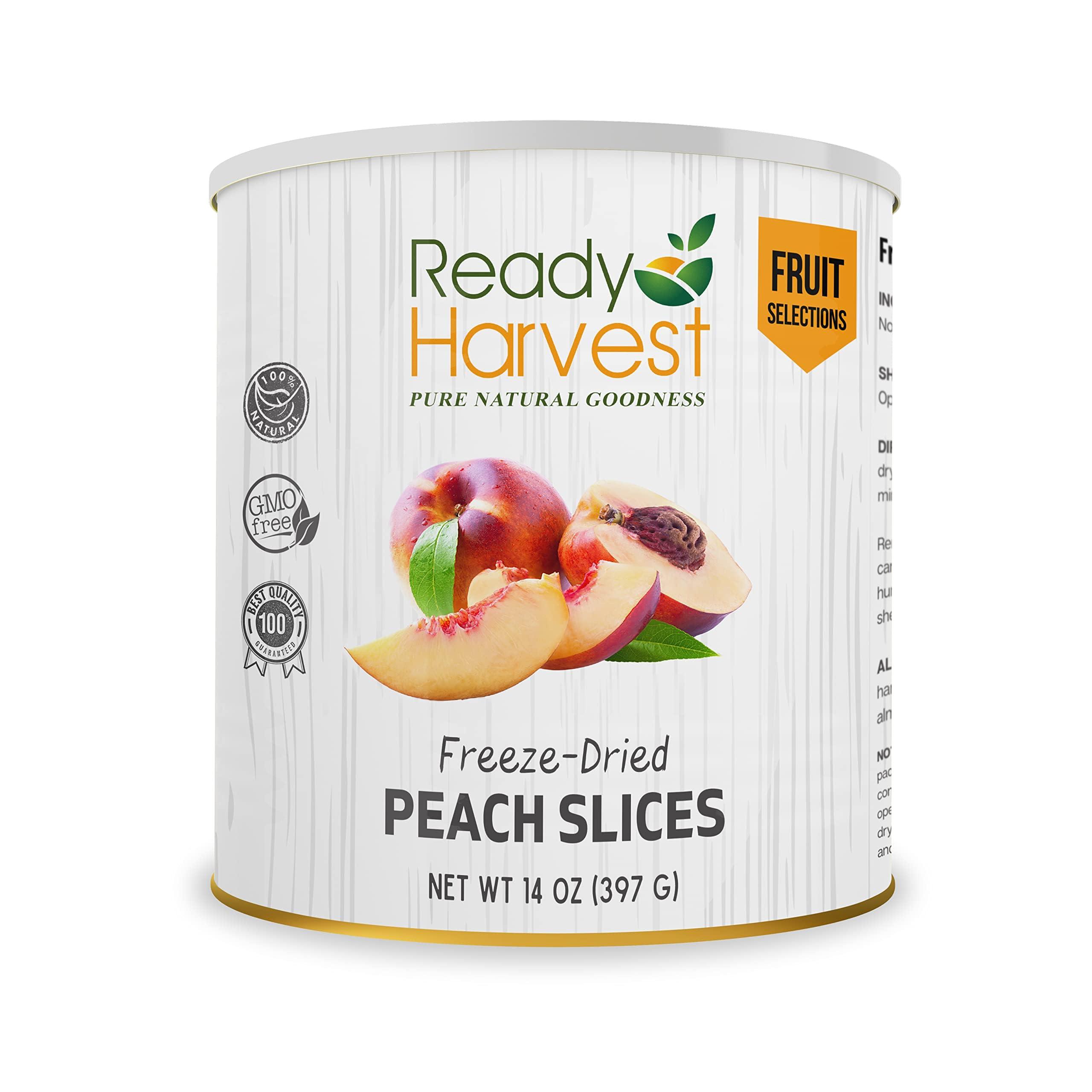 Ready Harvest Ready Harvest Freeze Dried Peaches Freeze Dried Fruit, Freeze Dried Food Gluten Free Snacks, Fruit Snacks, Canned Food, Bug Out Bag Camping Essentials, Veggie Snacks #10 Can, 25-year shelf life 397g