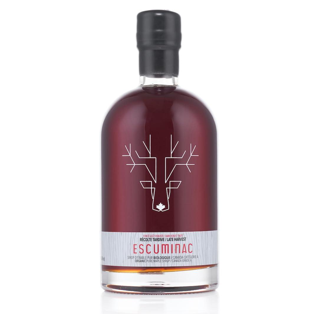 Escuminac Escuminac Late Harvest, Organic Maple Syrup - Canada Grade A 16.9 fl oz - Dark Robust Taste - Authentic & Pure Canadian Maple Syrup - Great Gift