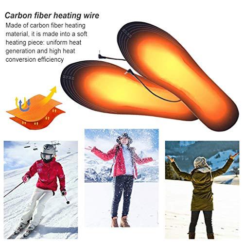 Lanmino Heated Insoles, USB Rechargeable Heated Shoes Pad, DIY Customizable Electric Powered Heated Insoles for Outdoor | Camping | Skiing | Hunting, Winter Insole Foot Warmers for Men and Women (Man:40-44)