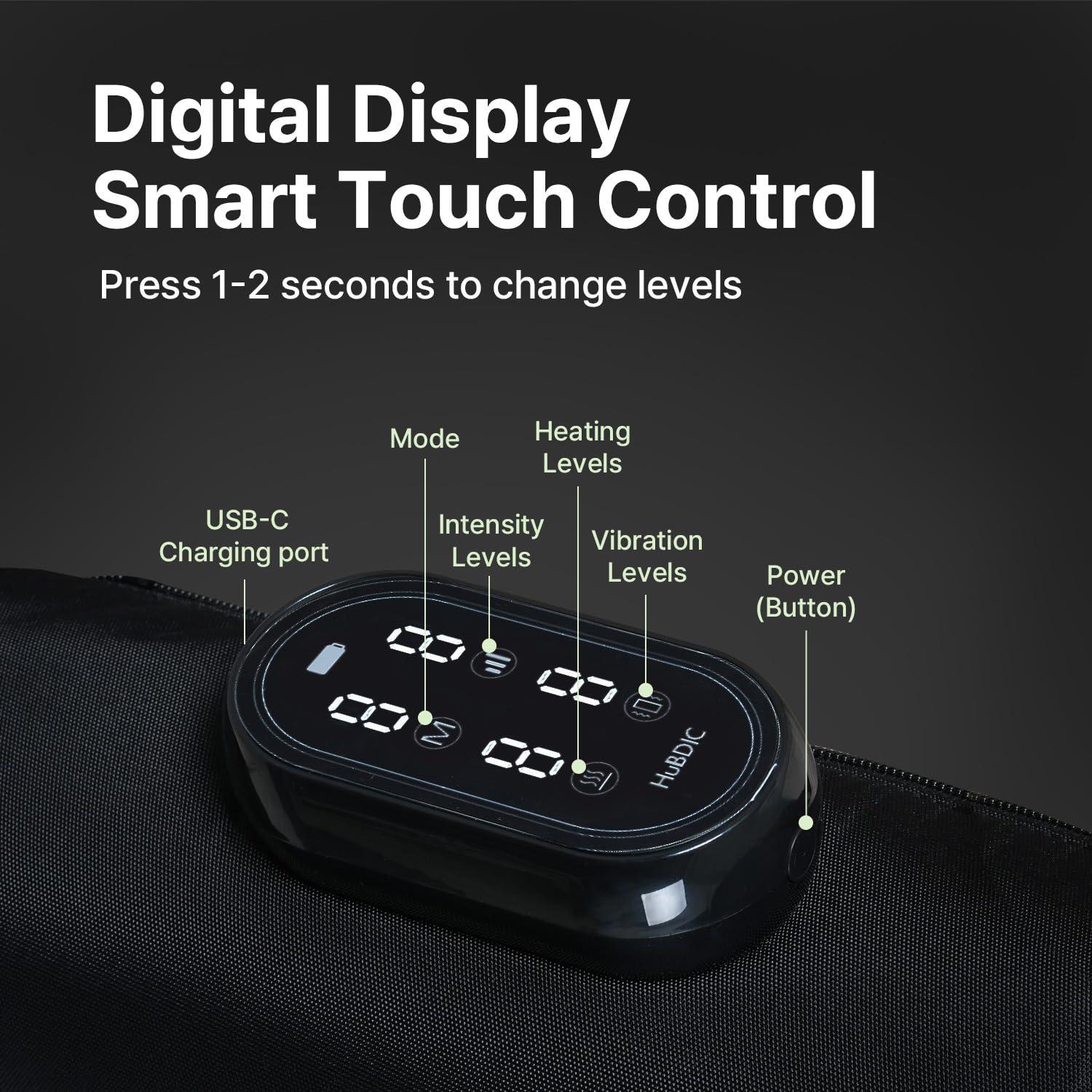 HuBDIC HubiCare Calf and Thigh Leg Massager, Leg Massager for Circulation and Pain Relief, Calf Air Compression Massager with Heat, Compression Massager with 4 Modes 3 Intensities (Single)