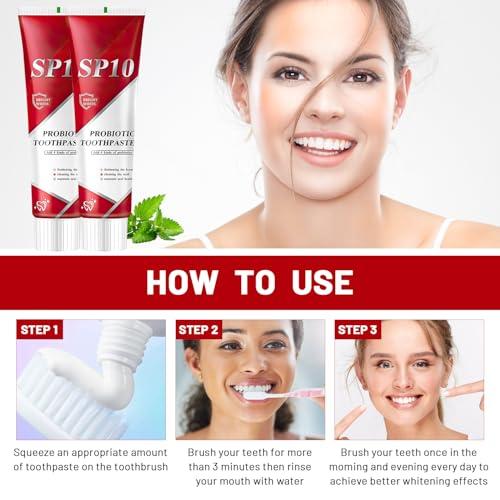 Mrryiio Sp10 Probiotic Toothpaste,Sp-10 Ultra Whitening Toothpaste,Probiotics Bright White Toothpaste,Sp-10 Probiotic Toothpaste,Sp10 Toothpaste,Fresh Breath,Deep Cleaning Care Toothpaste2Pcs