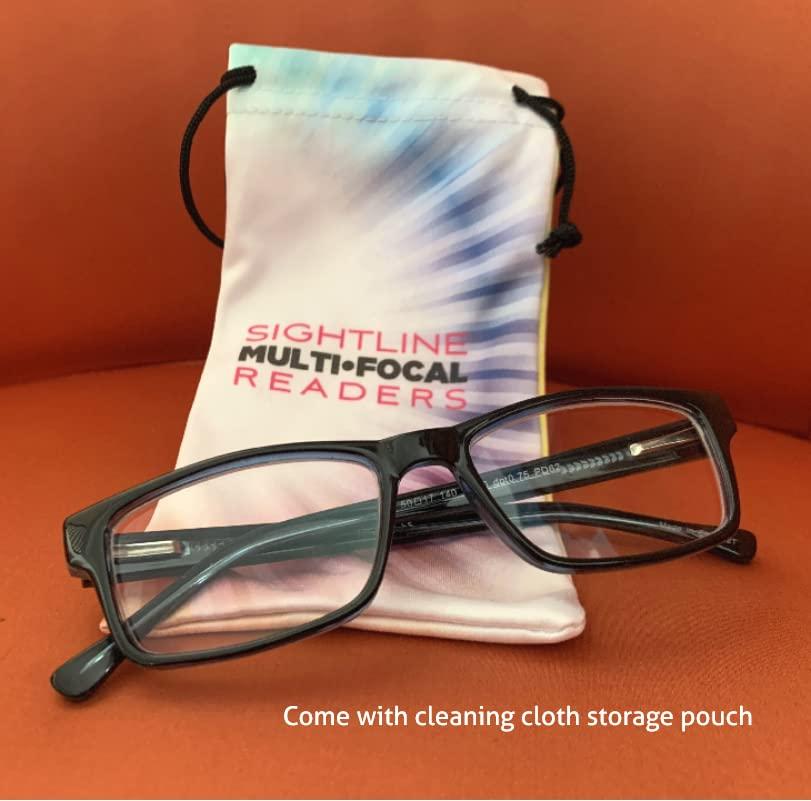 Sightline Sightline Multifocal Progressive Reading Glasses for Men and Women Narrow to Regular Fit 6005 (Blue, 3.00, multiplier_x)