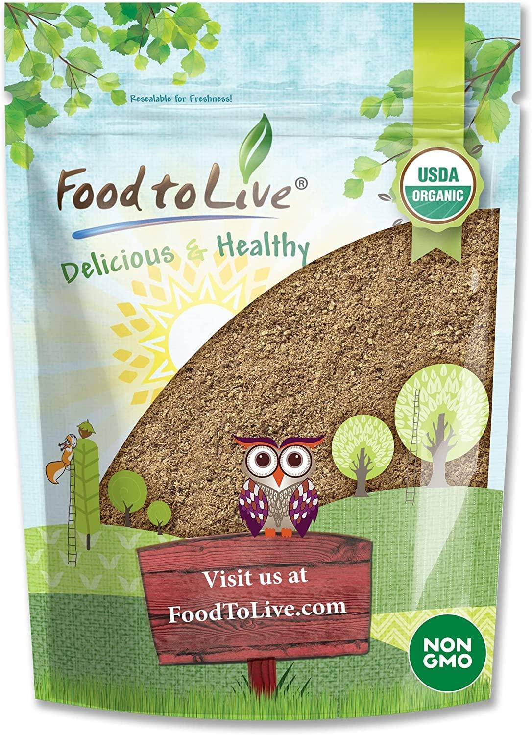 Food to Live Food to Live Organic Psyllium Husk Powder, 12 Ounces Non-GMO, Kosher, Ultra Fine, Unsweetened, Unflavored, Rich in Fiber, Natural Food Thickener, Great for Baking, Raw, Bulk, Vegan, Keto Friendly