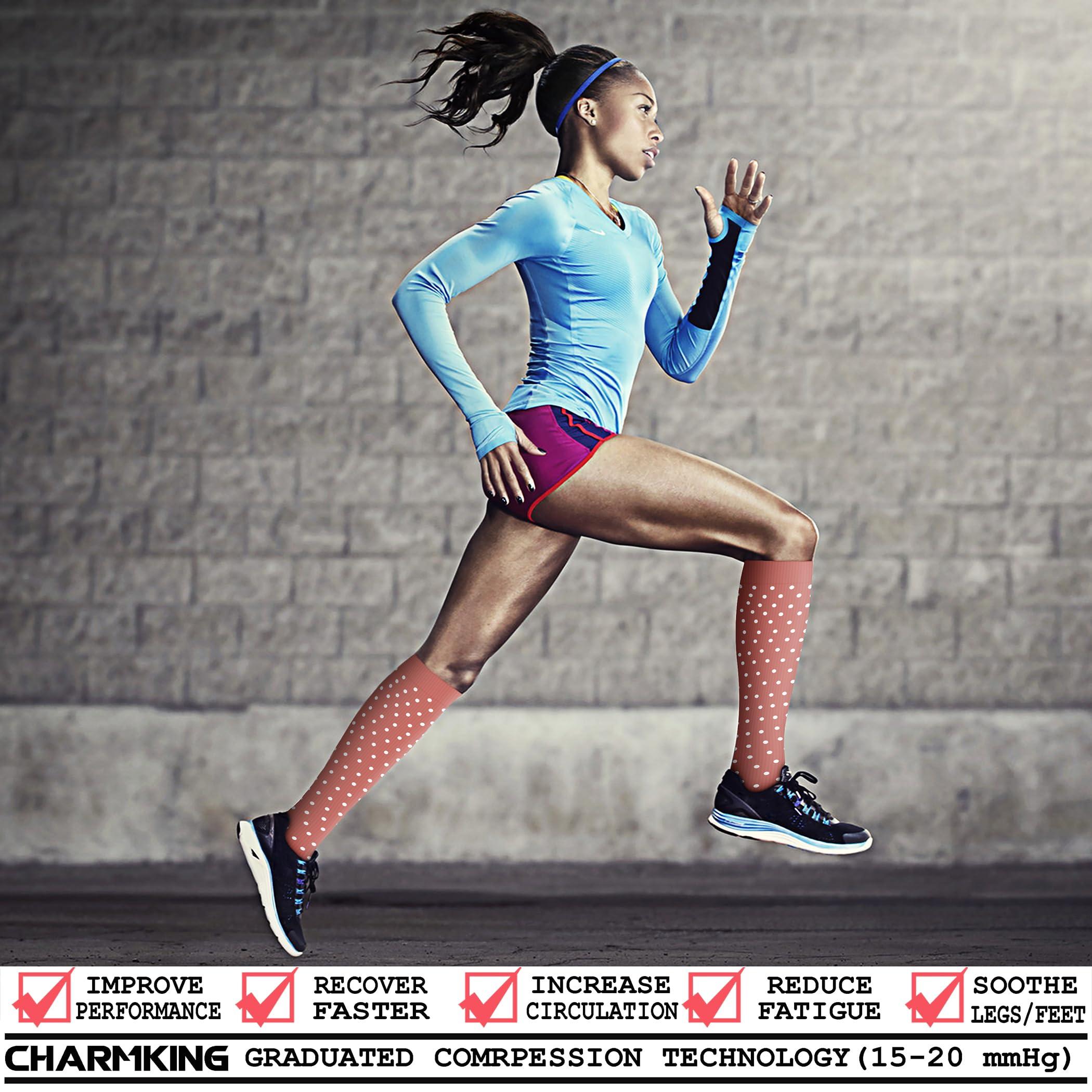 CHARMKING CHARMKING Compression Socks for Women & Men Circulation 8 Pairs 15-20 mmHg is BEST Graduated for Nurses, Support, Athletics, Cycling, Running, Flight Travel, Pregnancy Boost Performance(Multi 46,L/XL)