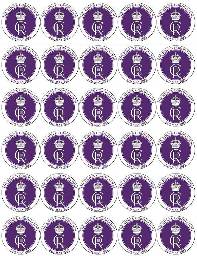 Ronnies-Bakery-Company 30 King Charles III Roayl Family Coronation Cupcake Toppers Edible Wafer Paper Fairy Cake Toppers Birthday Cakes Decorations